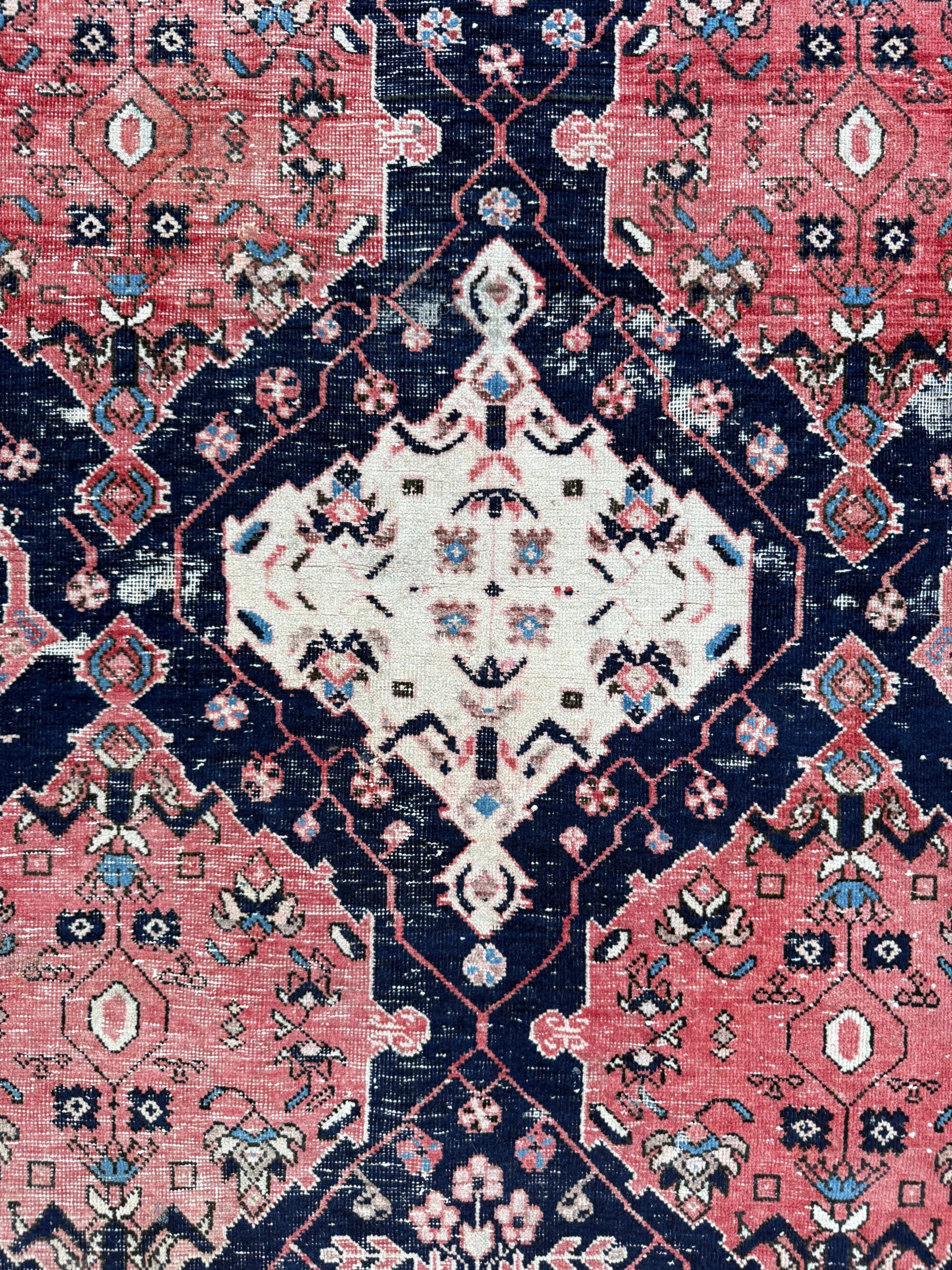 Vintage Turkish Anatolian Rug 4.1×5 ft Hand Knotted Wool Tribal Geometric Rug 1960s