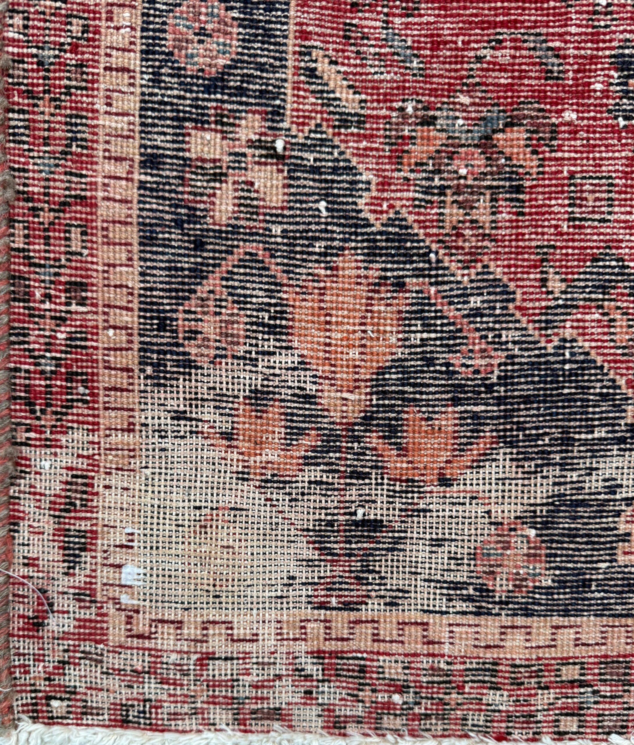 Vintage Turkish Anatolian Rug 4.1×5 ft Hand Knotted Wool Tribal Geometric Rug 1960s