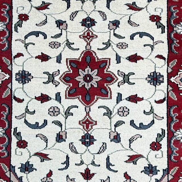 5.4×7.6 ft Turkish Oushak Wool Rug: Hand-Knotted Colorful Transitional Design