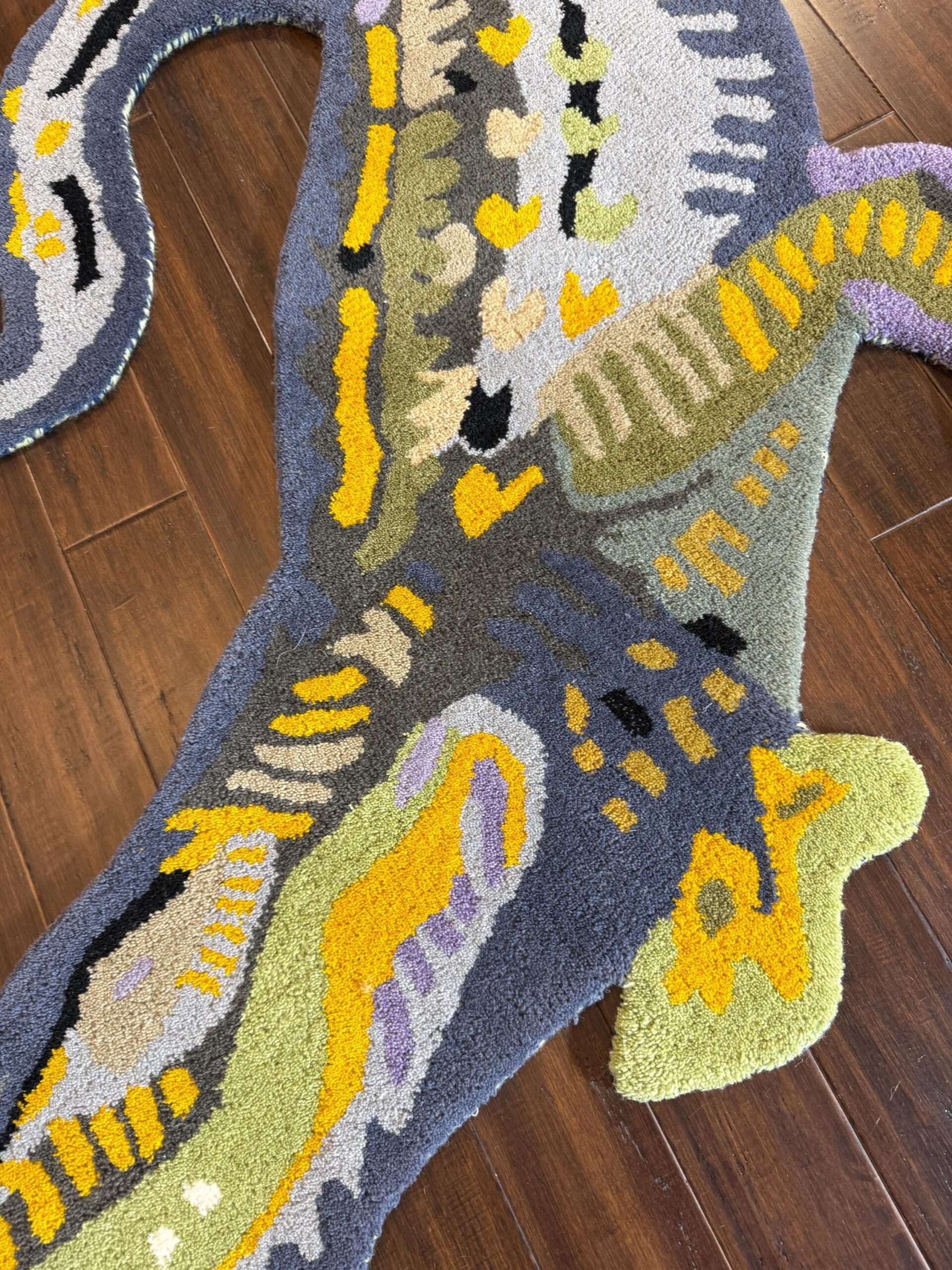 Handmade Wool Dinosaur Rug: 3×5 Kids Playroom Decor