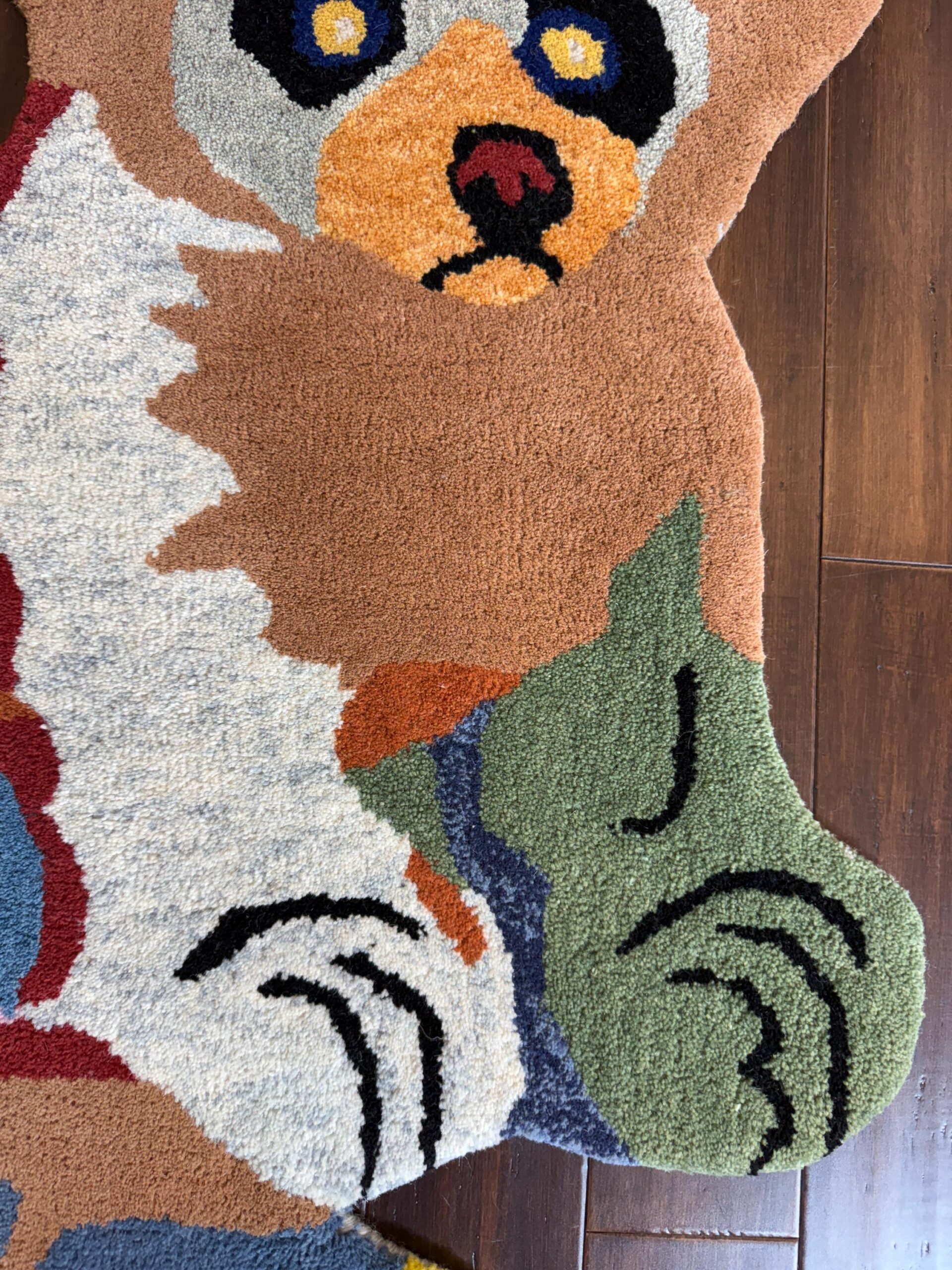 Handmade Wool Animal Rug, Kohala Turkish Design, Nursery Decor 2×3