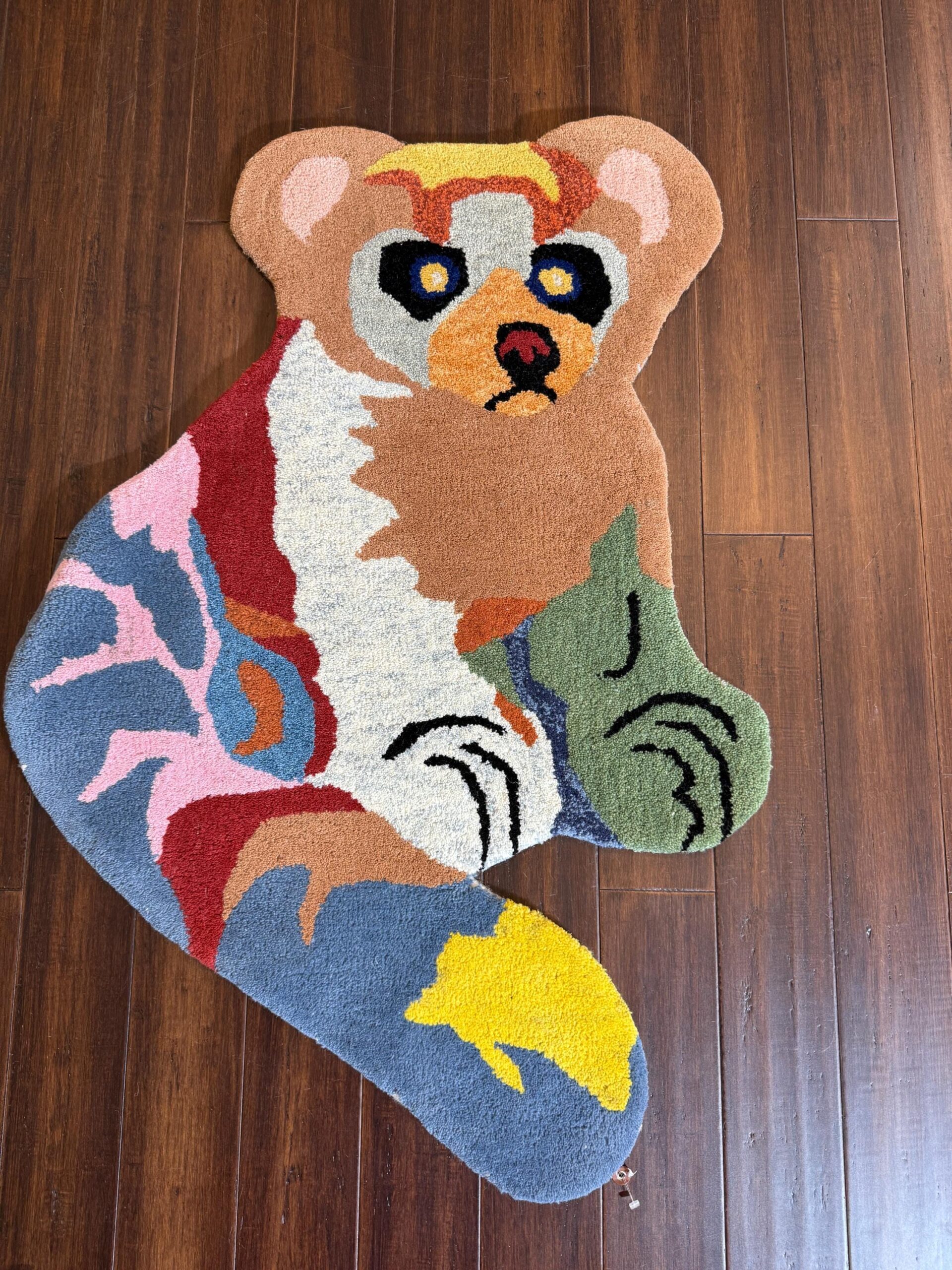Handmade Wool Animal Rug, Kohala Turkish Design, Nursery Decor 2×3