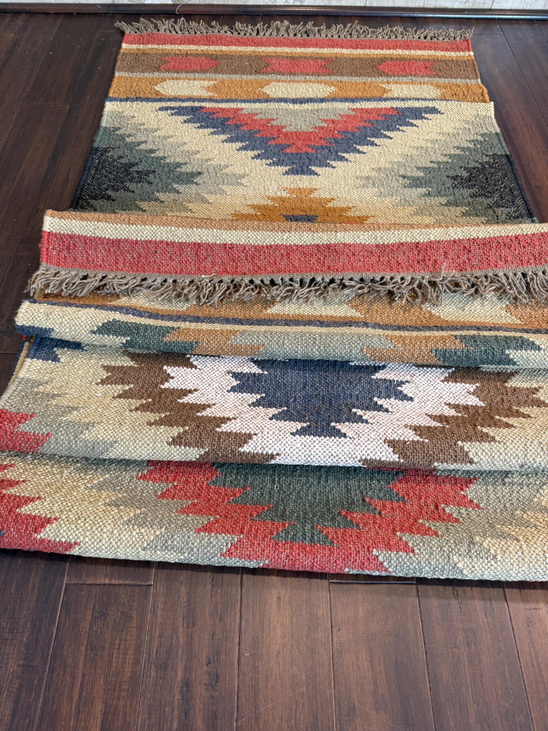 2×10 ft Handwoven Scandinavian Kilim Runner Rug: Wool Anatolian Flatweave