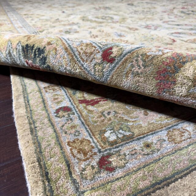 9×13 ft Hand Knotted Tabriz Rug: 300 KPSI Wool Natural Dyes Carpet