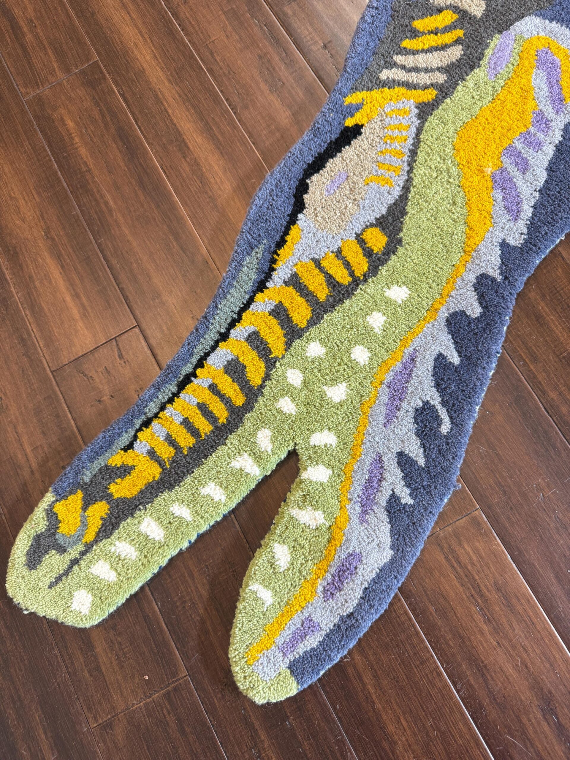 Handmade Wool Dinosaur Rug: 3×5 Kids Playroom Decor