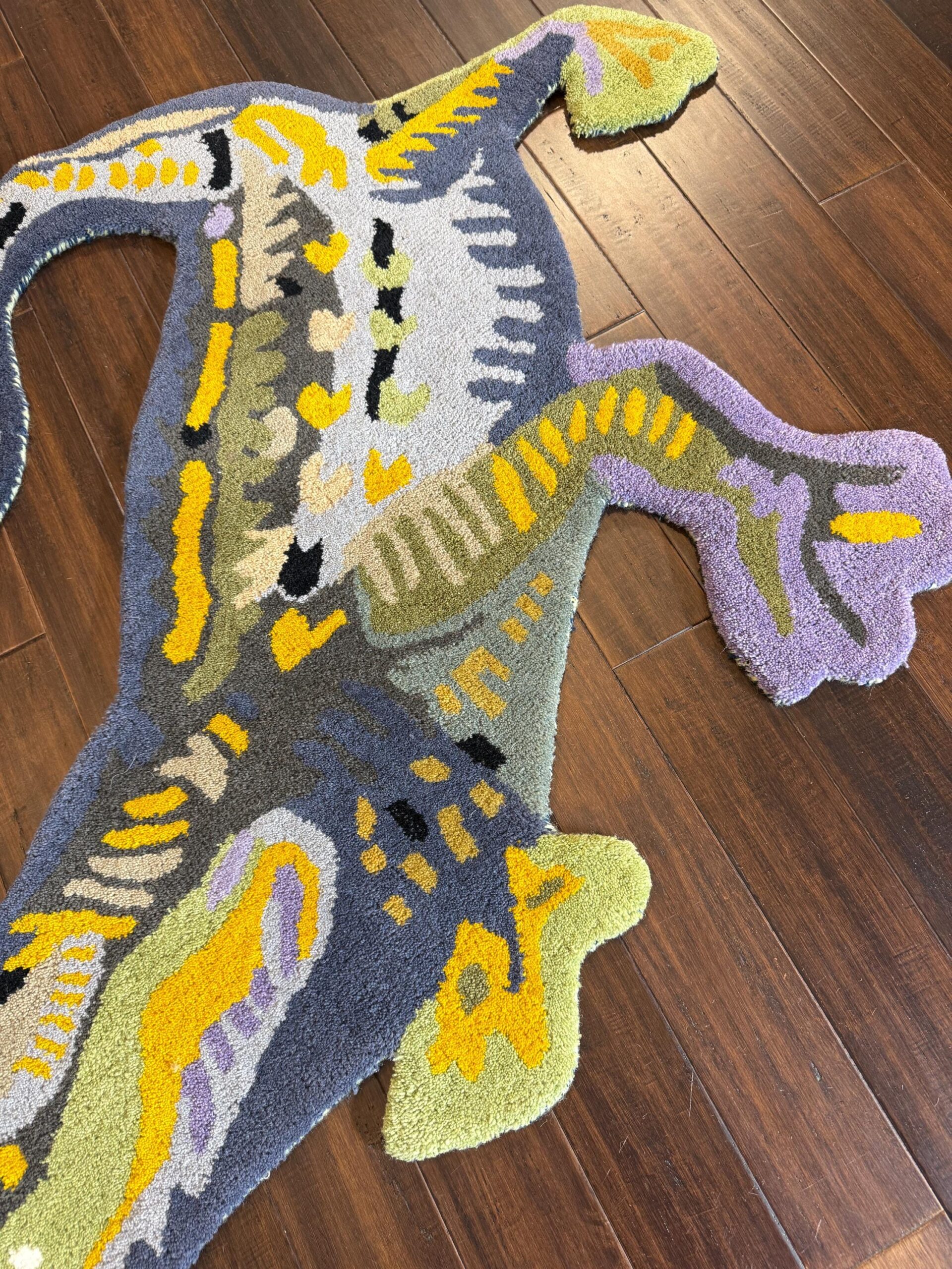 Handmade Wool Dinosaur Rug: 3×5 Kids Playroom Decor
