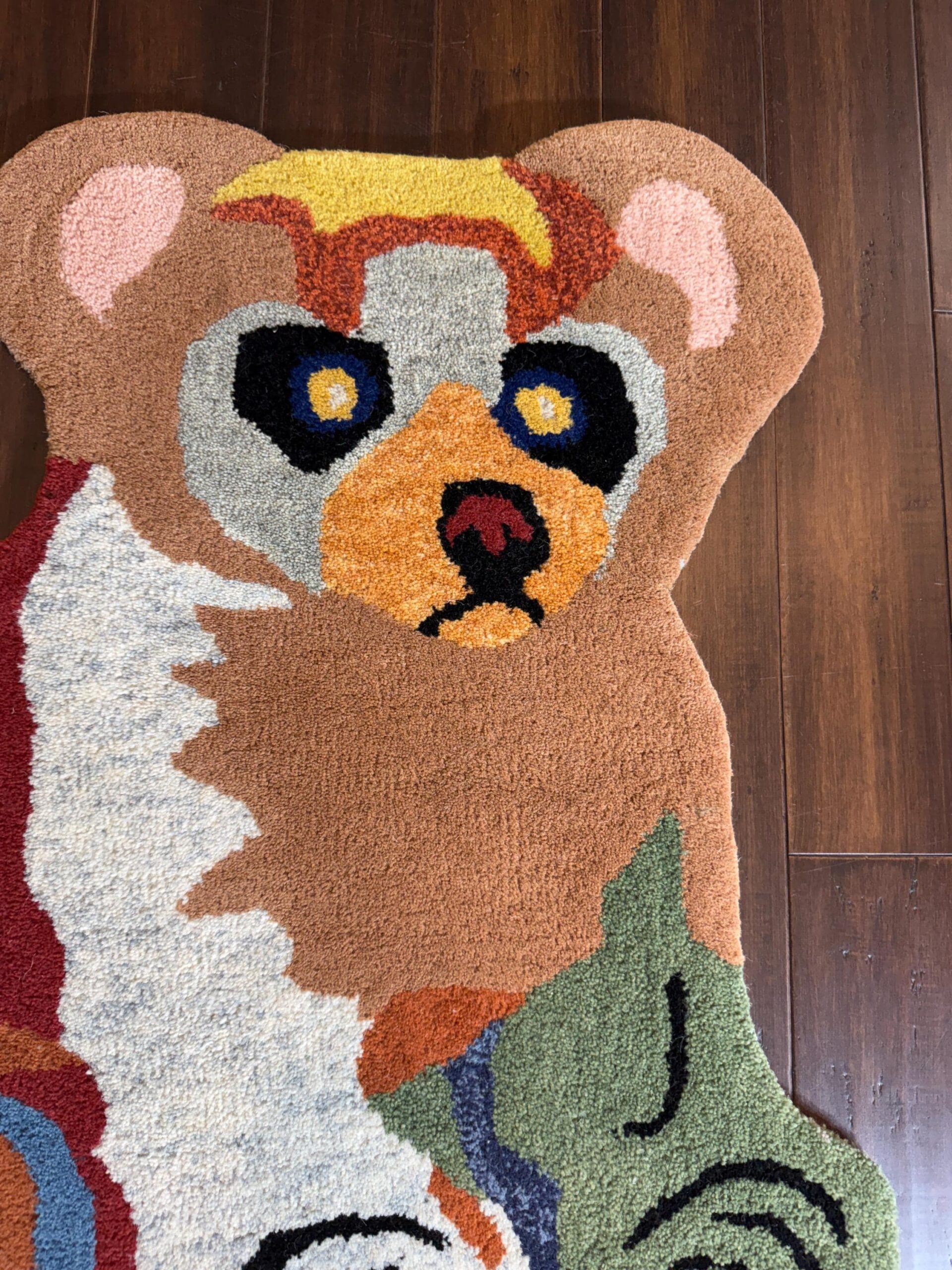 Handmade Wool Animal Rug, Kohala Turkish Design, Nursery Decor 2×3