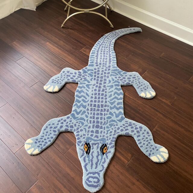 Handmade Wool Alligator Rug: Turkish Kids Room & Nursery Decor