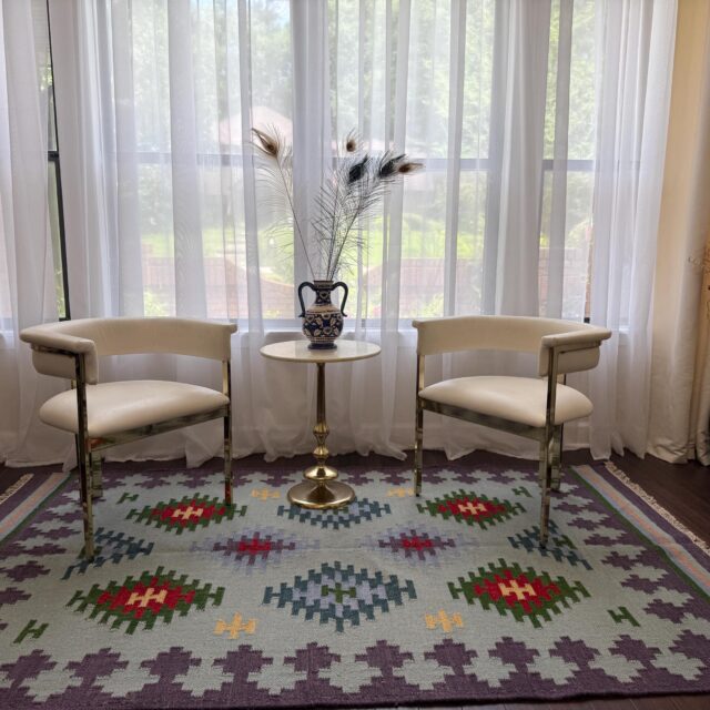 5×8 ft Handmade Kilim Rug: Flat Weave Wool, Modern Boho Decor
