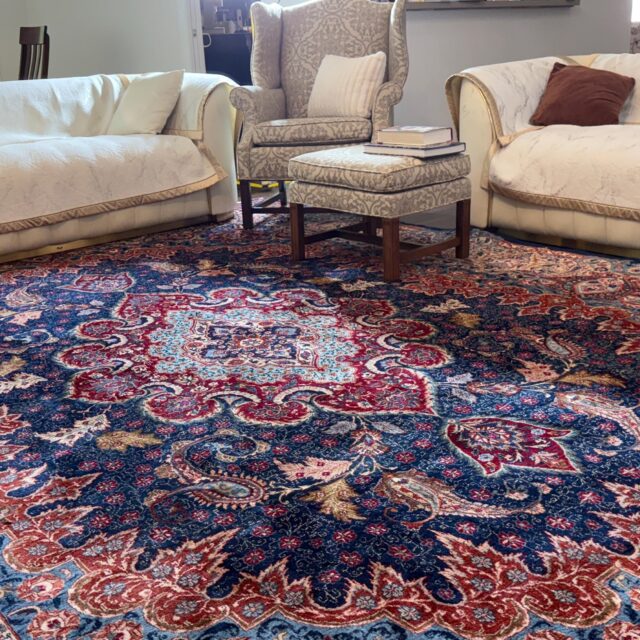 13×10 ft Signed 1960s Kashmarr Wool Rug Vintage Hand-Knotted Carpet