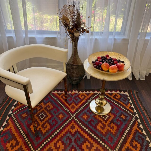 6×3 ft Vintage Maimana Kilim Rug: Hand-Knotted Wool Tribal Flatweave