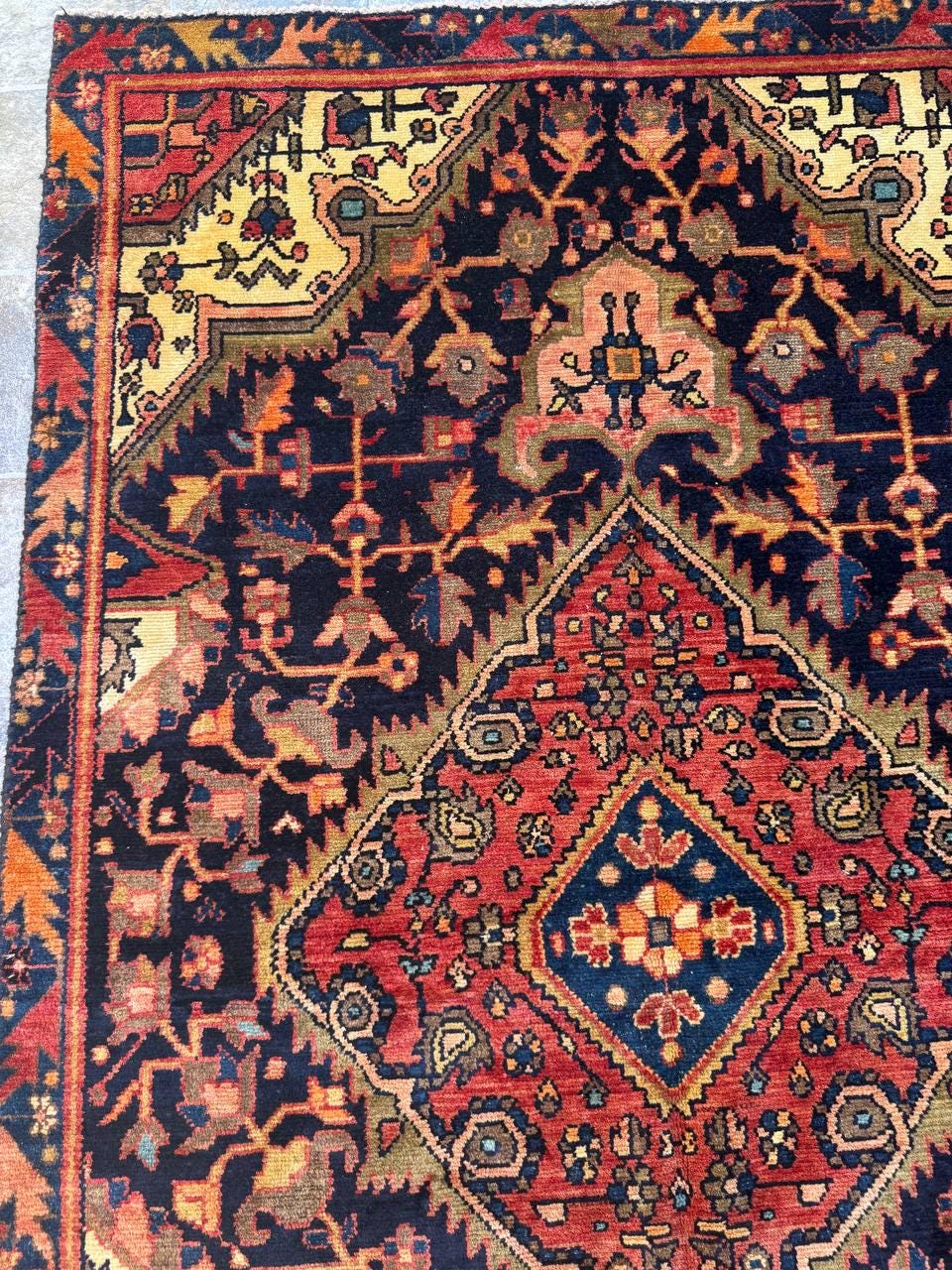 4×6 ft Vintage Turkish Tribal Rug Wool Anatolian Carpet