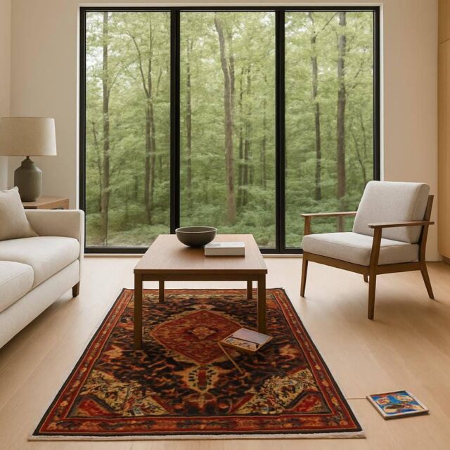 4×6 ft Vintage Turkish Tribal Rug Wool Anatolian Carpet
