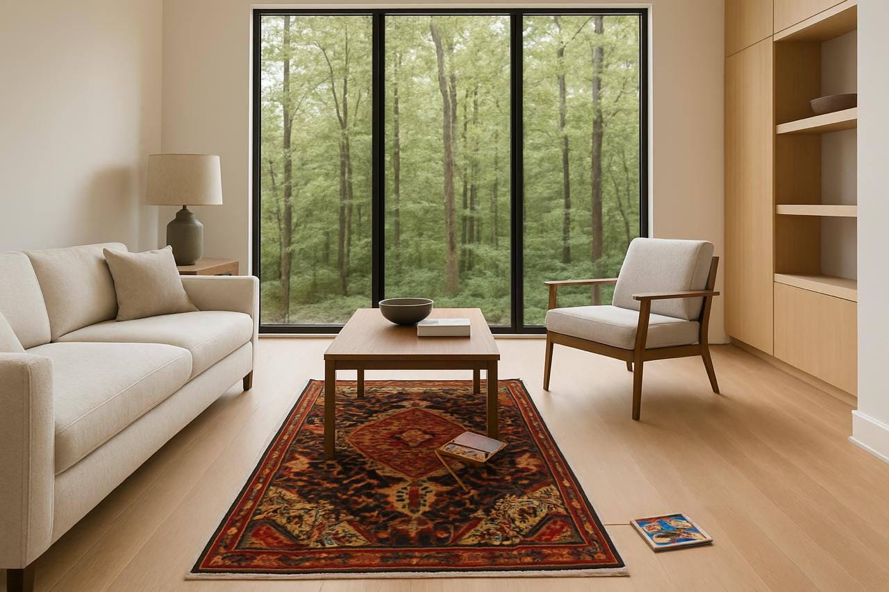 4×6 ft Vintage Turkish Tribal Rug Wool Anatolian Carpet