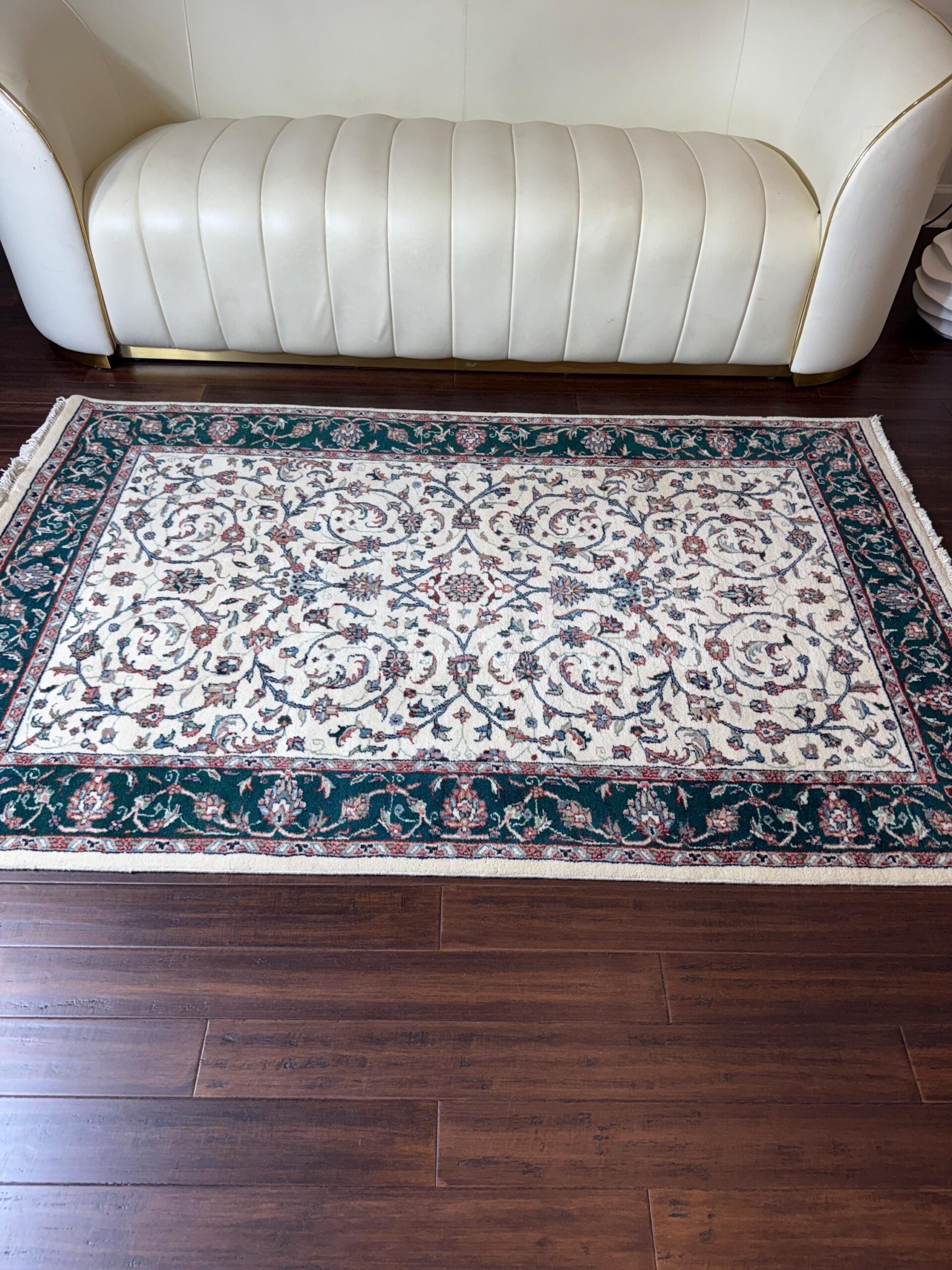 4×7 ft 1960s Vintage Hand-Knotted Wool Tabriz Rug: Oriental Carpet