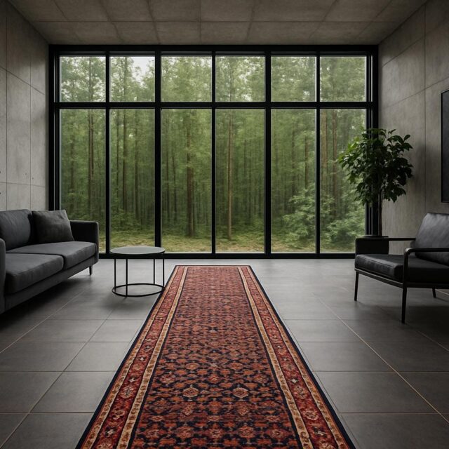 12×3 ft Antique 1950s Malayaar Runner Rug: Hand Knotted Wool Tribal Hallway Carpet, Vintage Nomadic Design