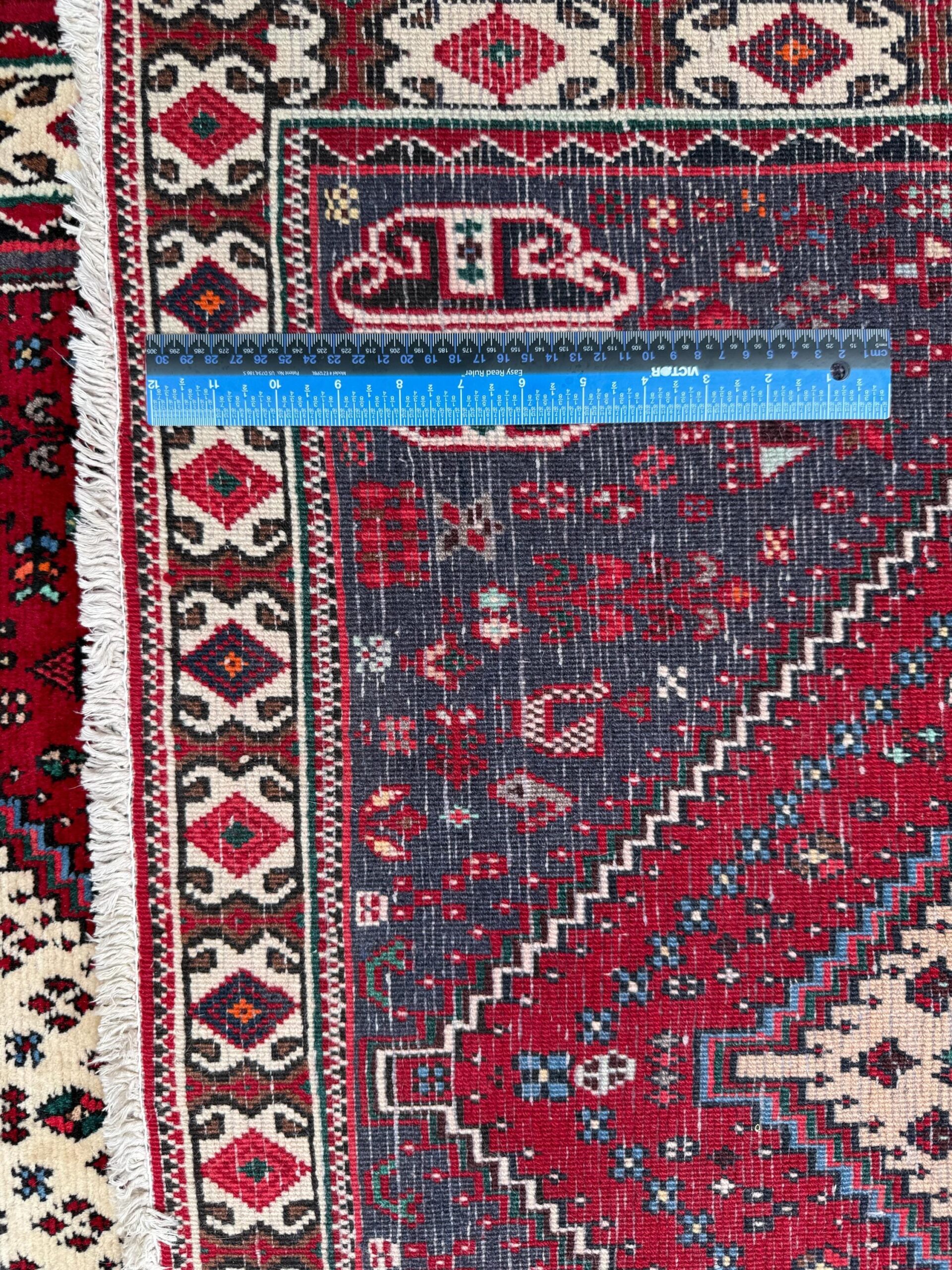 9×3 ft Vintage 1970s Mai Mai Runner Rug: Hand Knotted Wool Tribal Nomadic Desig Carpet