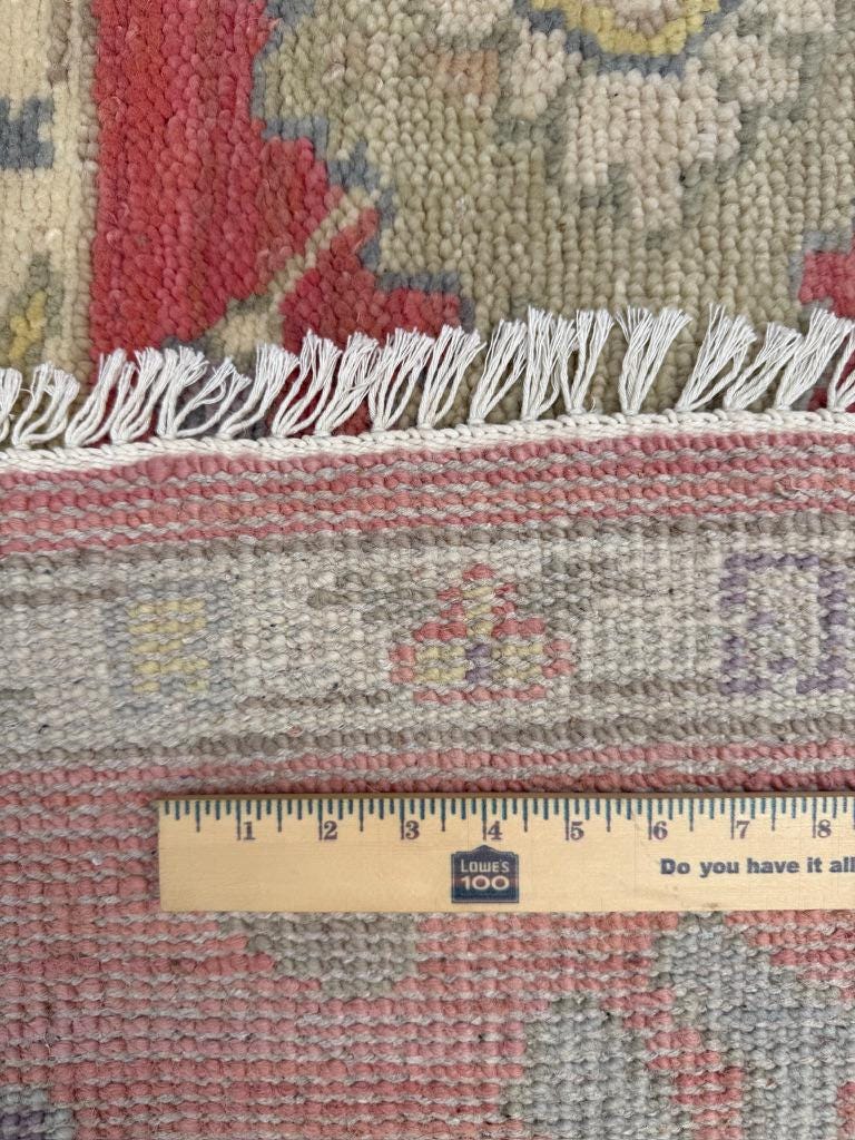 8×10 ft Handmade Turkish Oushak Wool Rug: Modern Bohemian Carpet