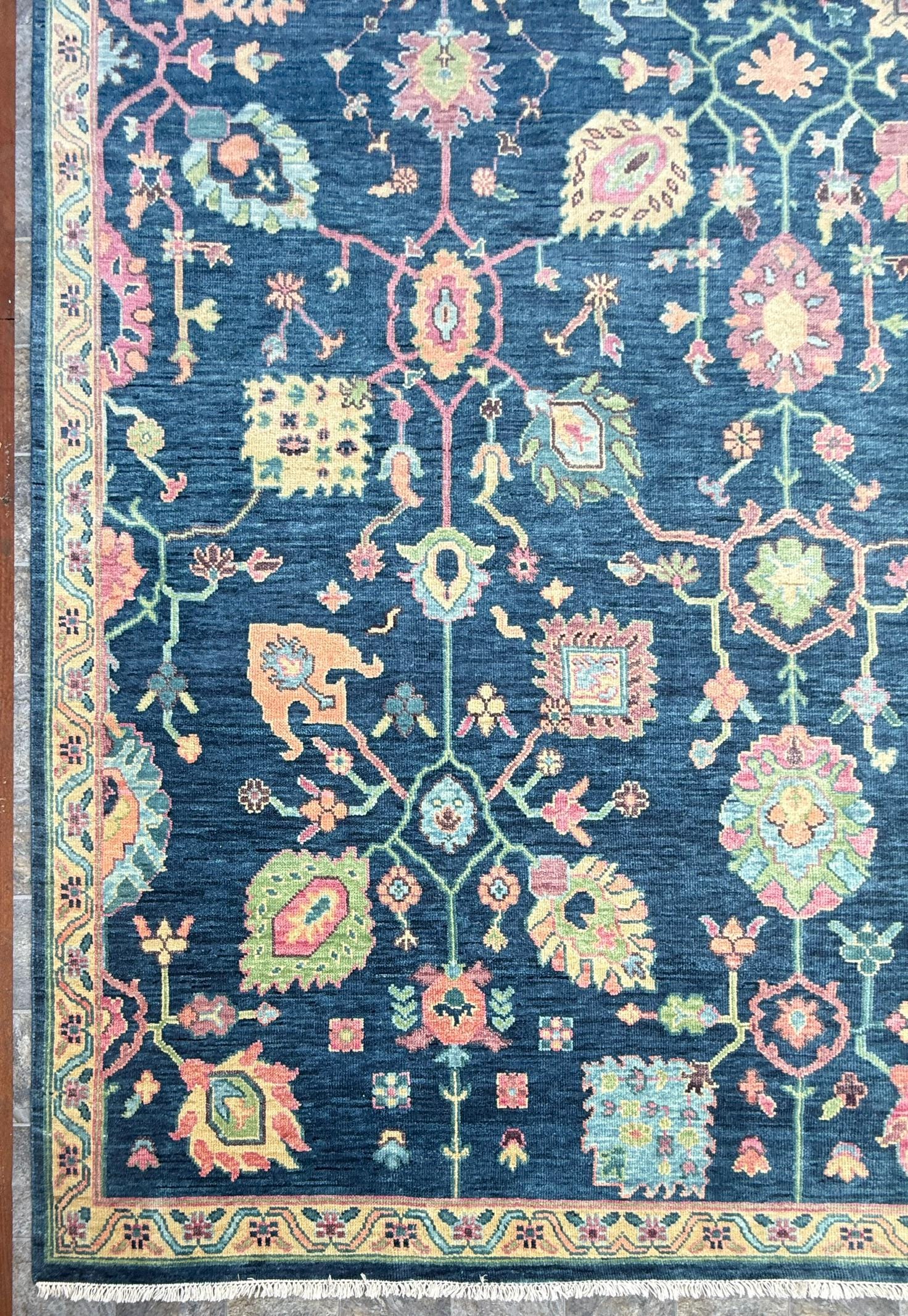 8×10 ft Oushak Rug: Hand-Knotted Wool Modern Boho Carpet