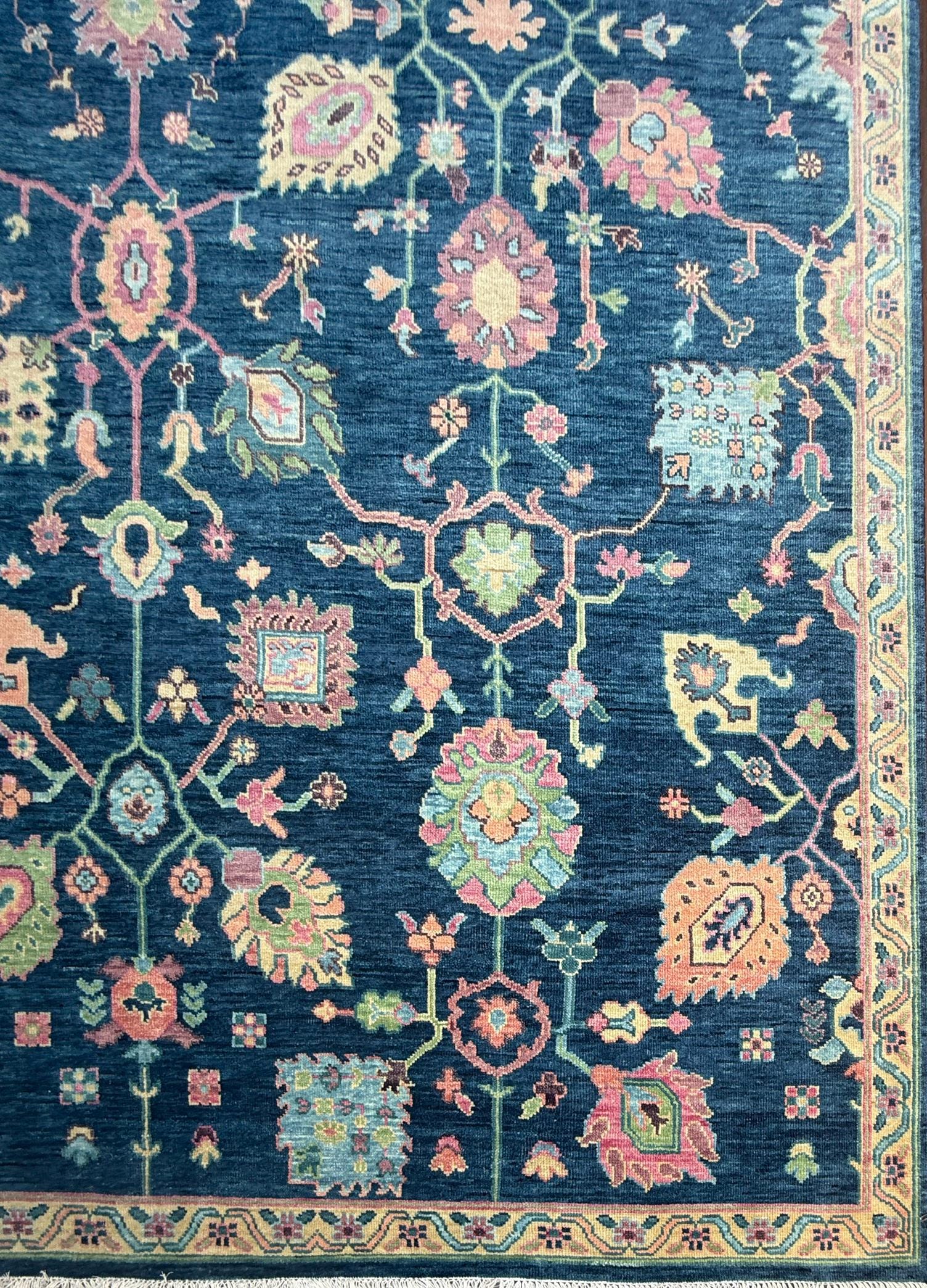 8×10 ft Oushak Rug: Hand-Knotted Wool Modern Boho Carpet