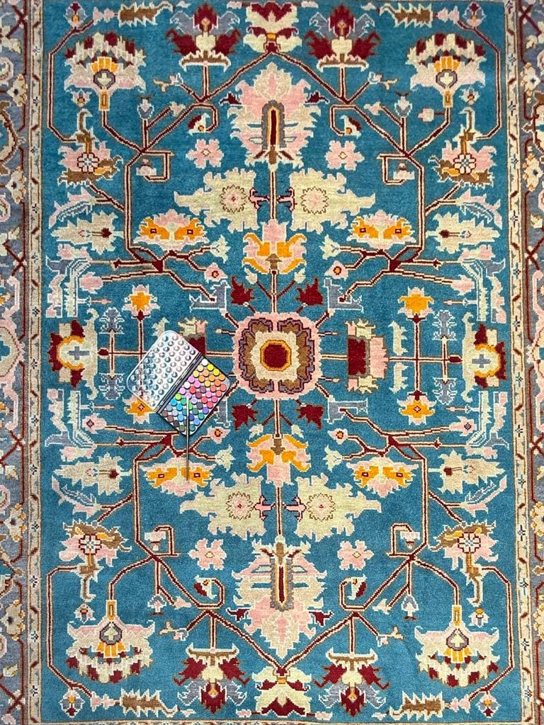 9×12 ft. Heriz Rug: Hand-Knotted Wool Modern Serapi Design Carpet