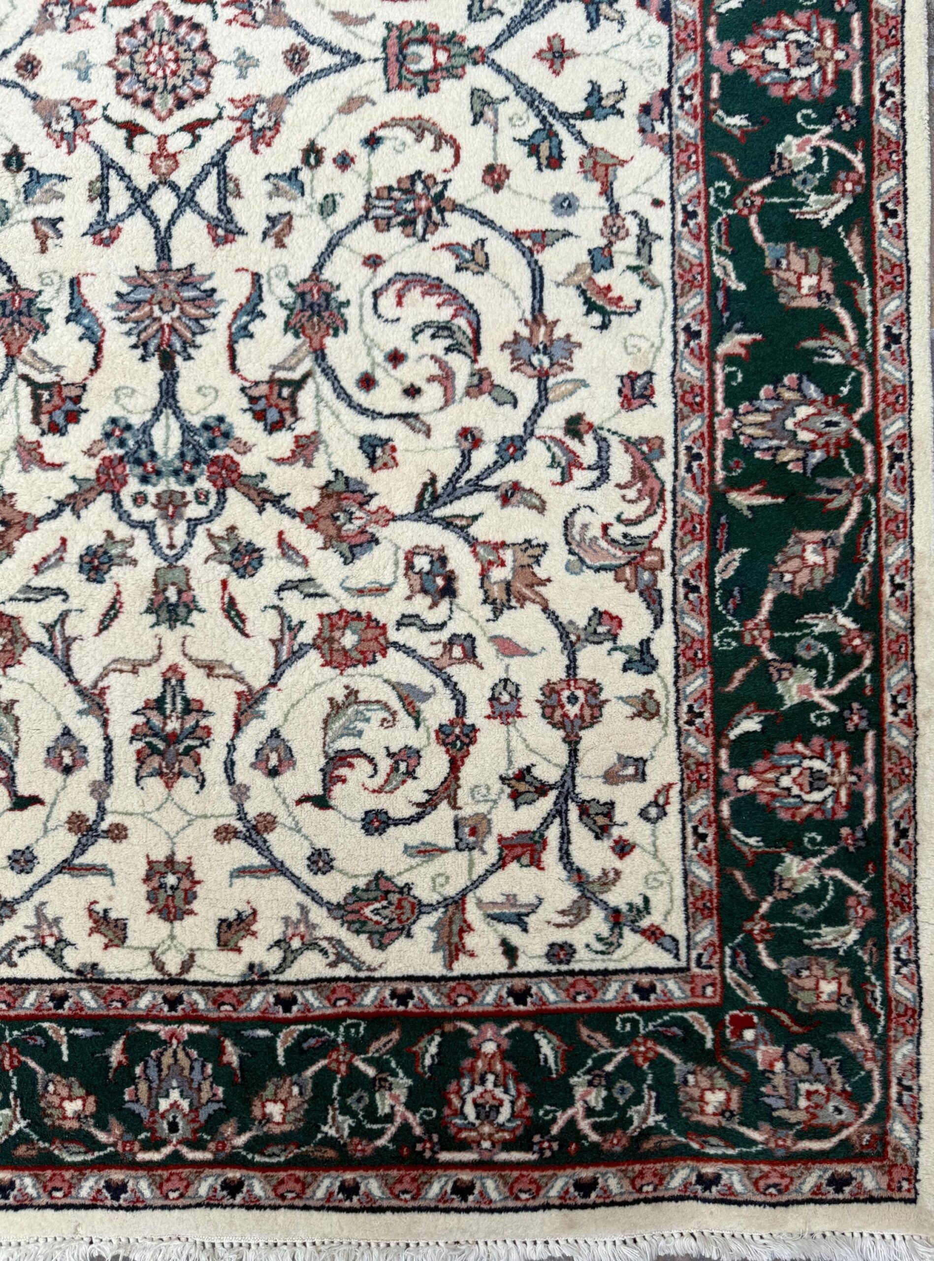 4×7 ft 1960s Vintage Hand-Knotted Wool Tabriz Rug: Oriental Carpet