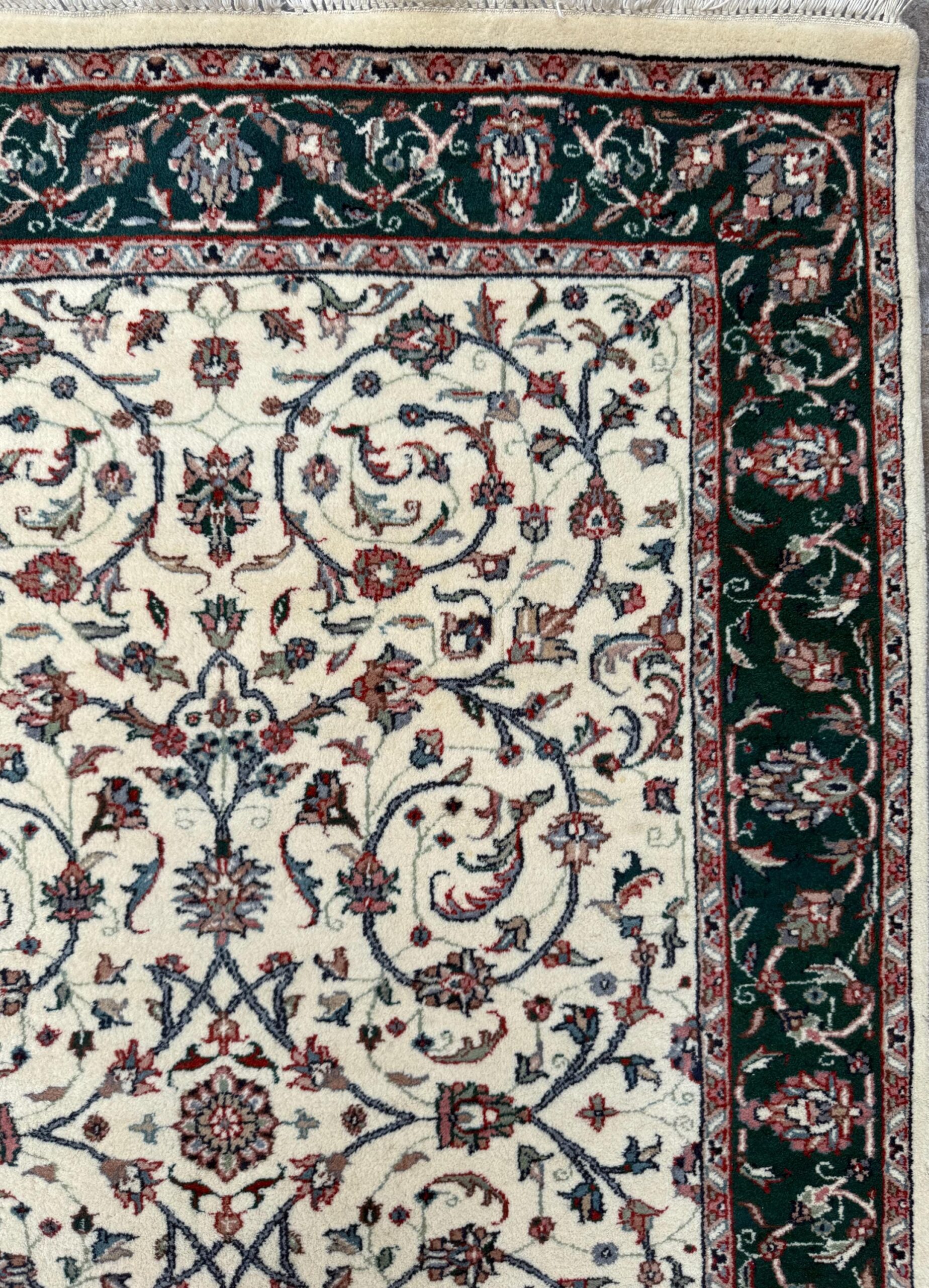 4×7 ft 1960s Vintage Hand-Knotted Wool Tabriz Rug: Oriental Carpet