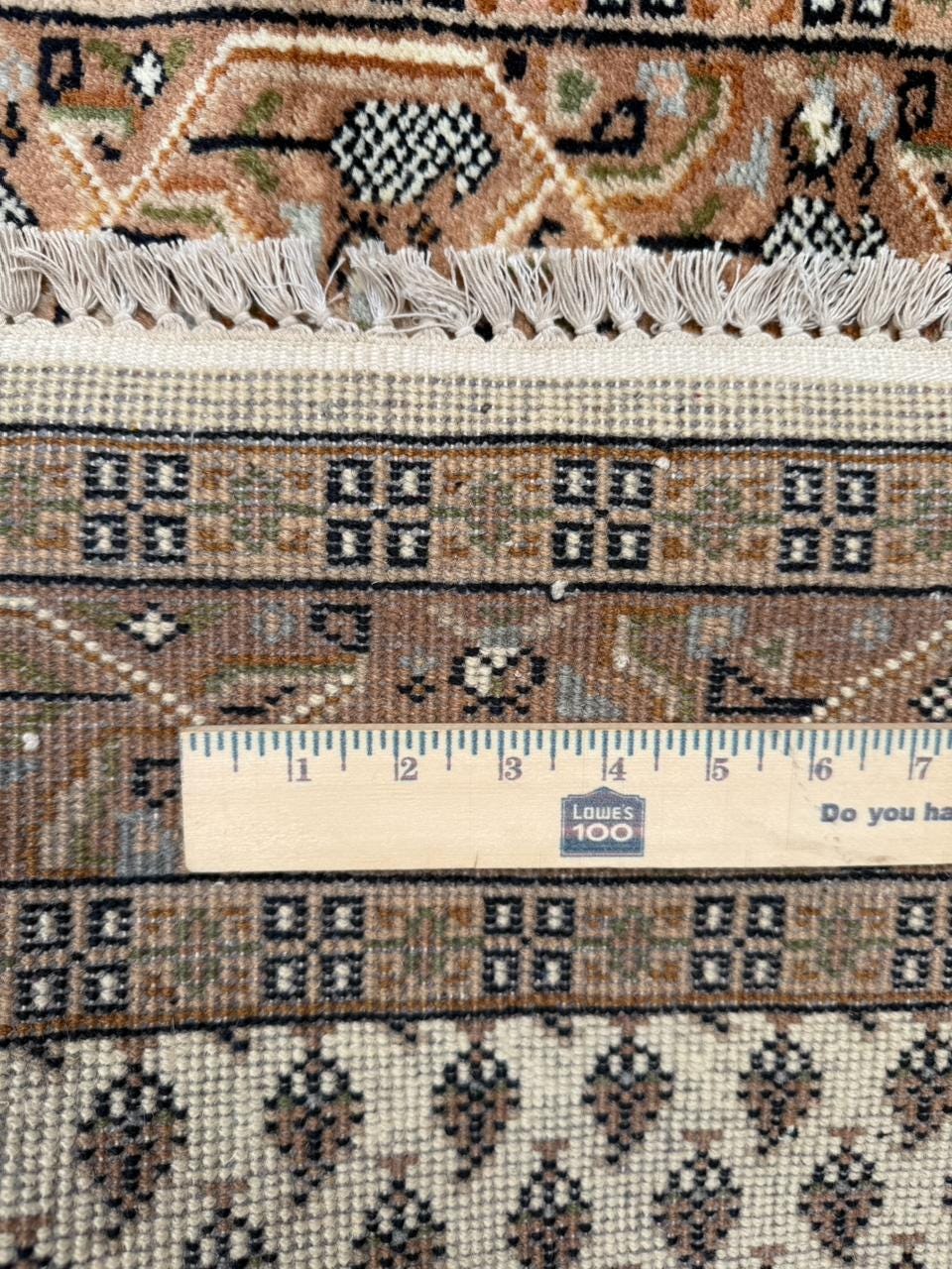 5.4×3 ft Badam Gul Mir 1990s Vintage Wool Rug: Hand Knotted Oriental Carpet, Small Geometric Tribal Area Rug