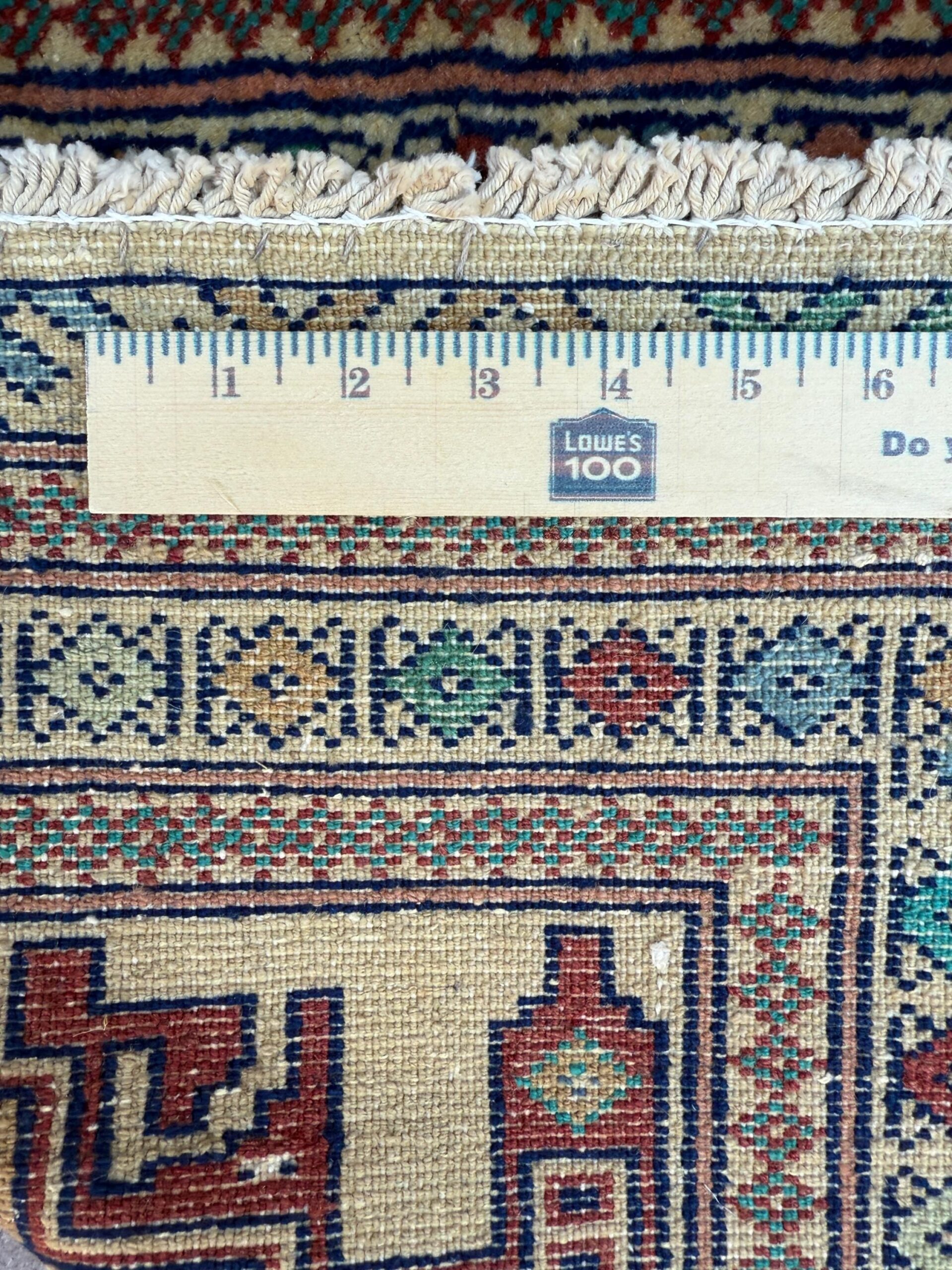 2×2 ft Vintage Rug Hand Knotted Wool Anatolian Accent, 1930s Geometric Design