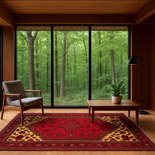 4 x 6.5 ft. Hand Knotted Turkish Wool Rug: 1930s Vintage Anatolian Geometric Carpet