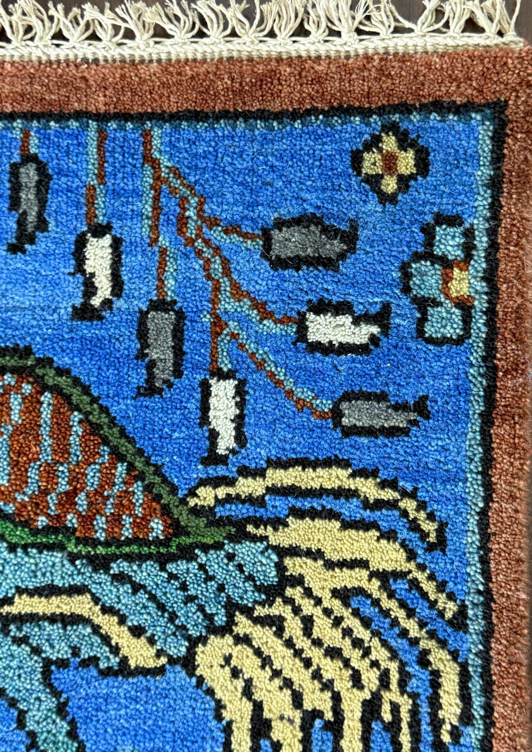 2×3 ft Handmade Oushak Rug: Tree of Life Wool Carpet
