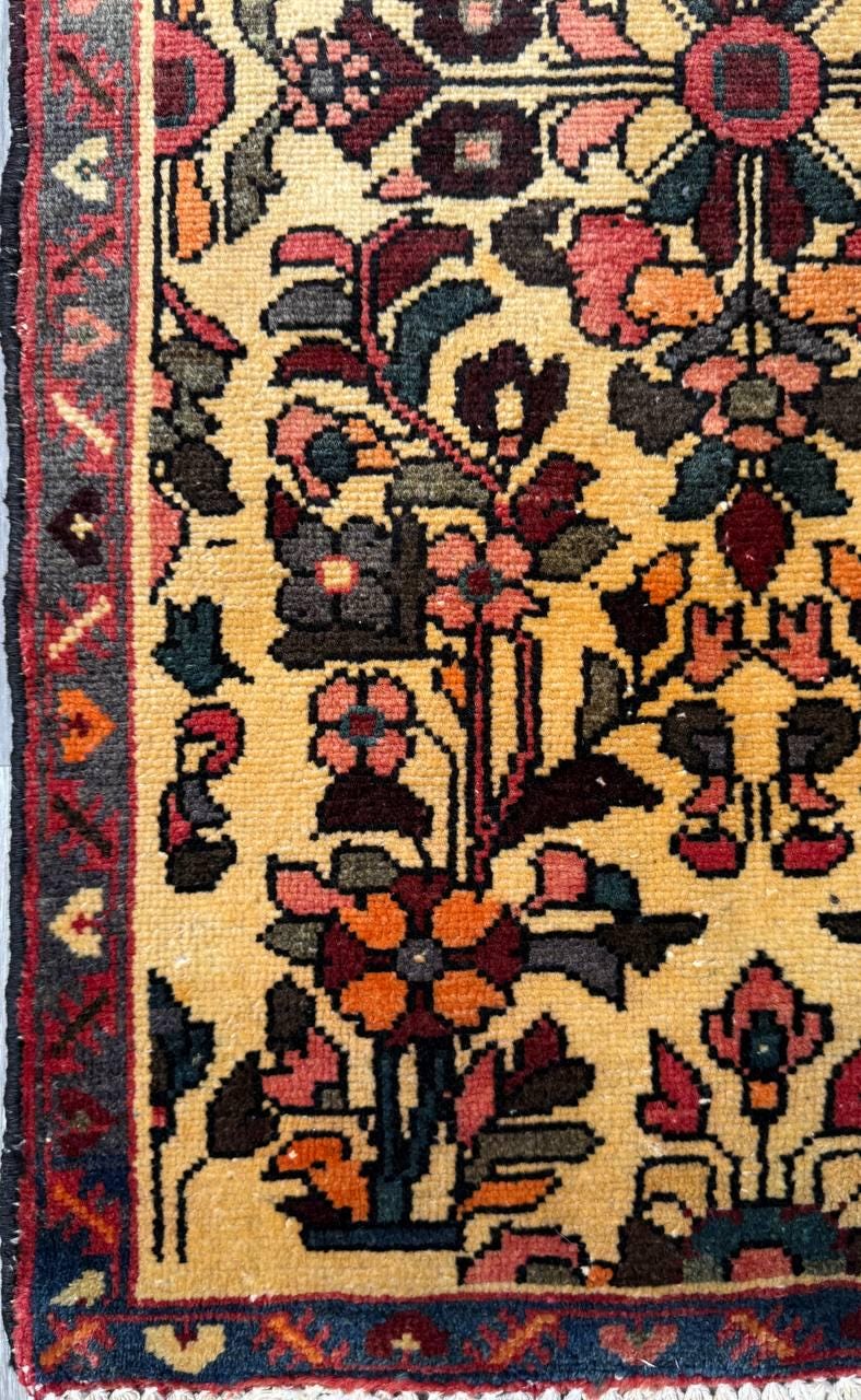 2.1×3.7 ft Vintage 1930s Adana Tribal Rug, Geometric Wool Carpet, Hand Knotted Oriental Village Accent