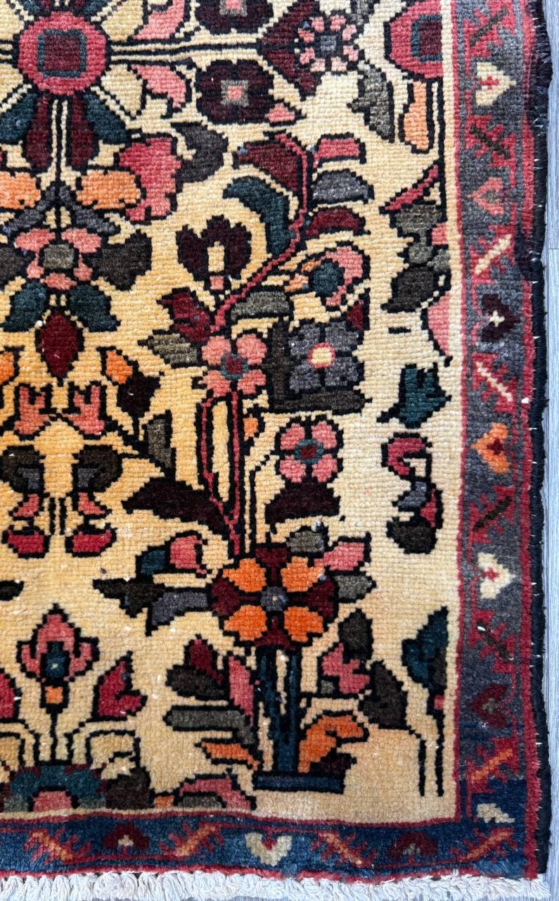 2.1×3.7 ft Vintage 1930s Adana Tribal Rug, Geometric Wool Carpet, Hand Knotted Oriental Village Accent