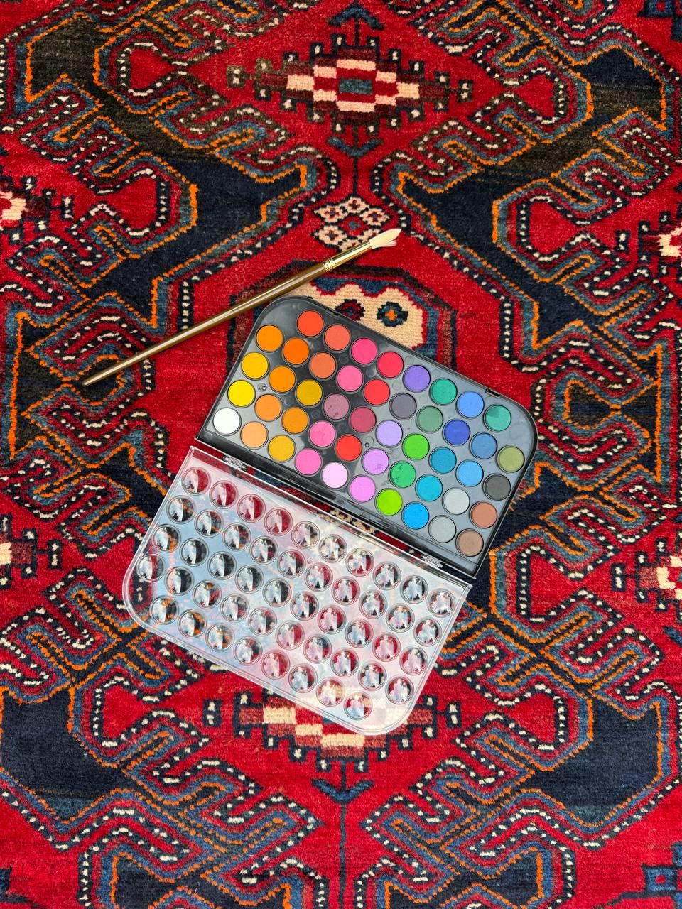 4×3 ft Vintage 1950s Hamadan/Qashqai Wool Rug: Hand Knotted Carpet, Geometric Accent