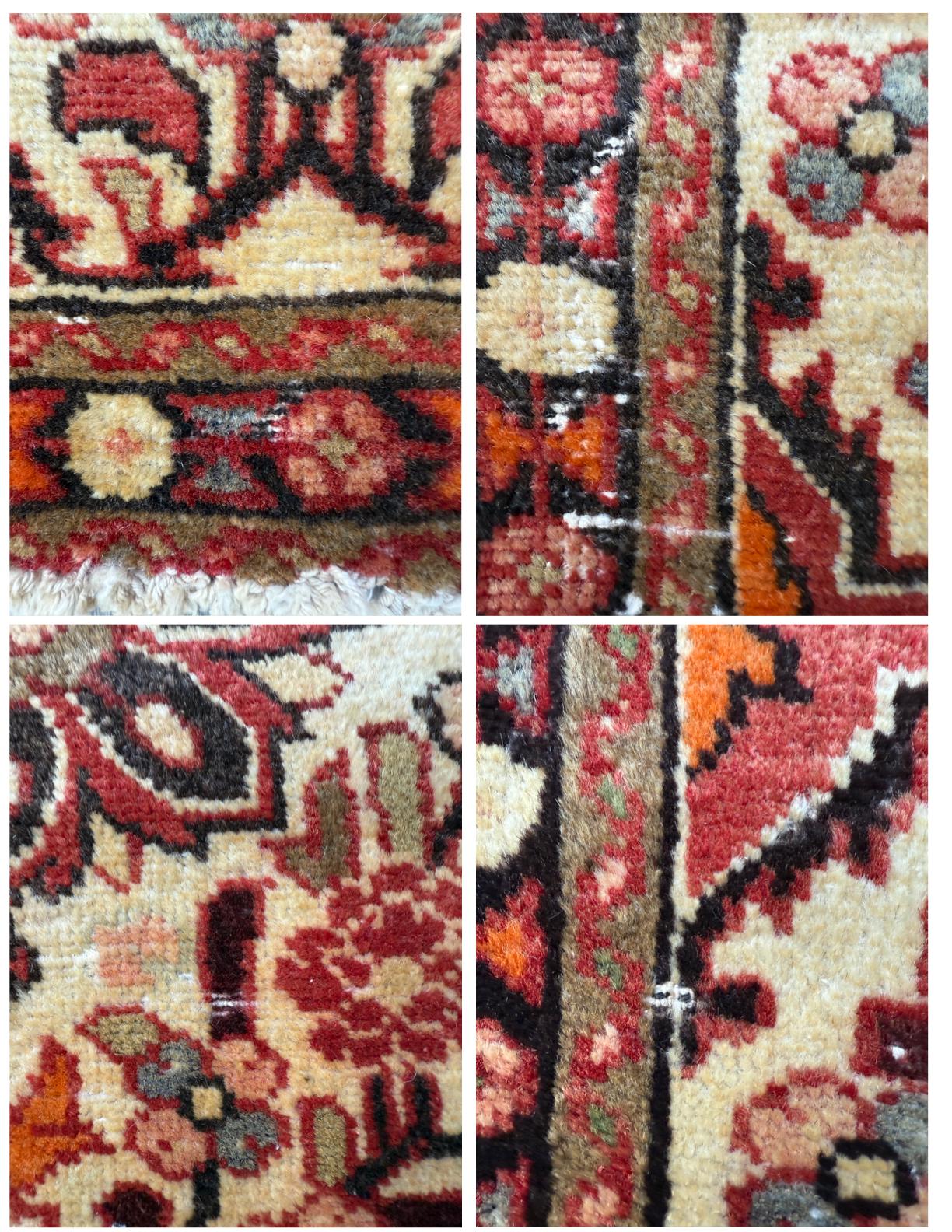2×3 ft 1930s Kashan Wool Rug: Geometric Vintage Accent Rug