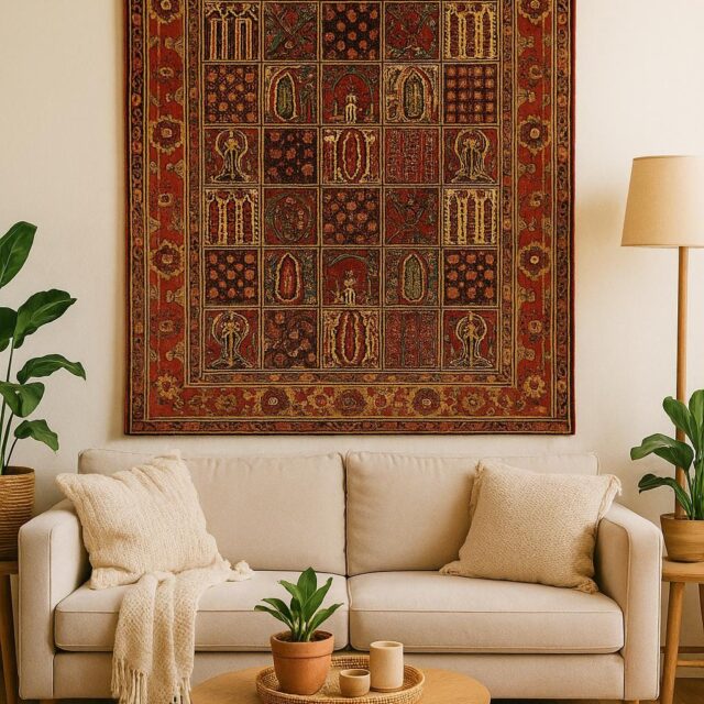 4×6 ft Vintage Baghtiyaar Pictorial Rug: Hand-Knotted Wool Oriental Carpet