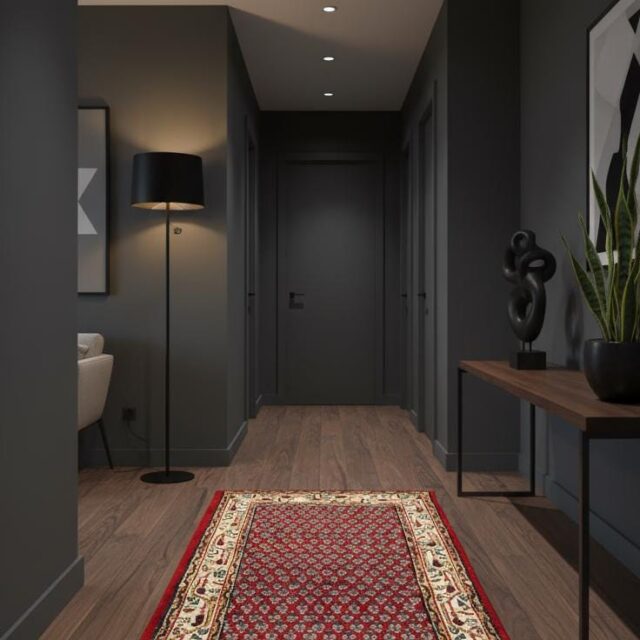 4.3×2.2 ft Vintage 1980s Badam Gul Mir Rug: Hand Knotted Wool Oriental Carpet, Small Geometric Tribal Accent