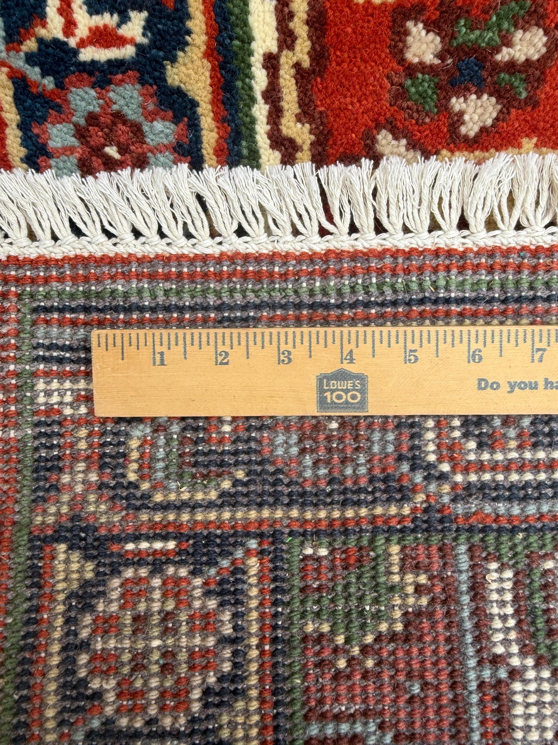 2×4 ft Hand-Knotted Wool Serapi Heriz Rug: Turkish Accent Carpet
