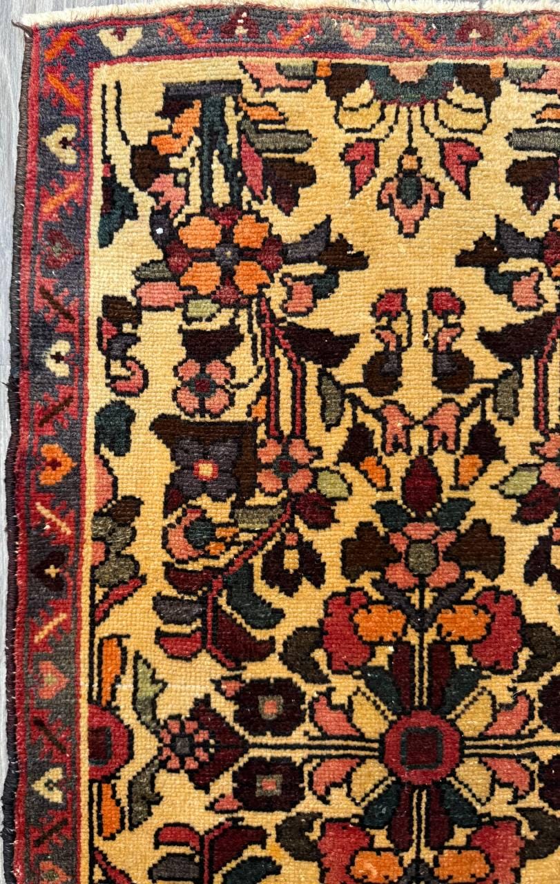 2.1×3.7 ft Vintage 1930s Adana Tribal Rug, Geometric Wool Carpet, Hand Knotted Oriental Village Accent