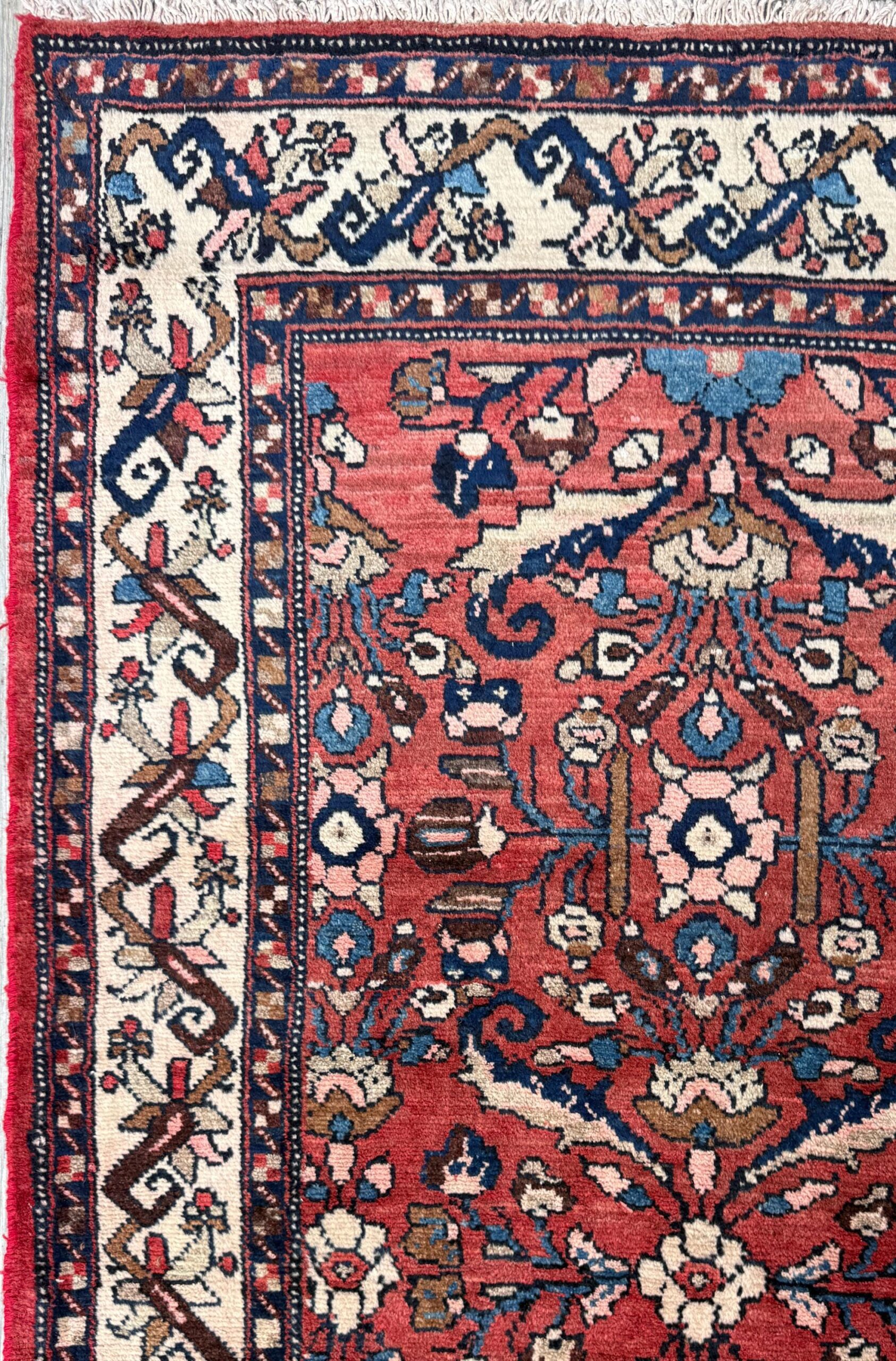 3.5×6 Vintage Anatolian Rug, Hand Knotted Turkish Geometric Wool Rug