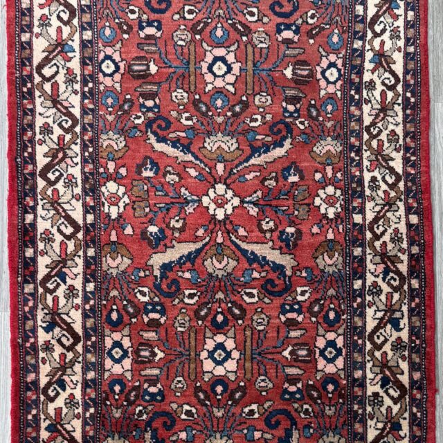 3.5×6 Vintage Anatolian Rug, Hand Knotted Turkish Geometric Wool Rug