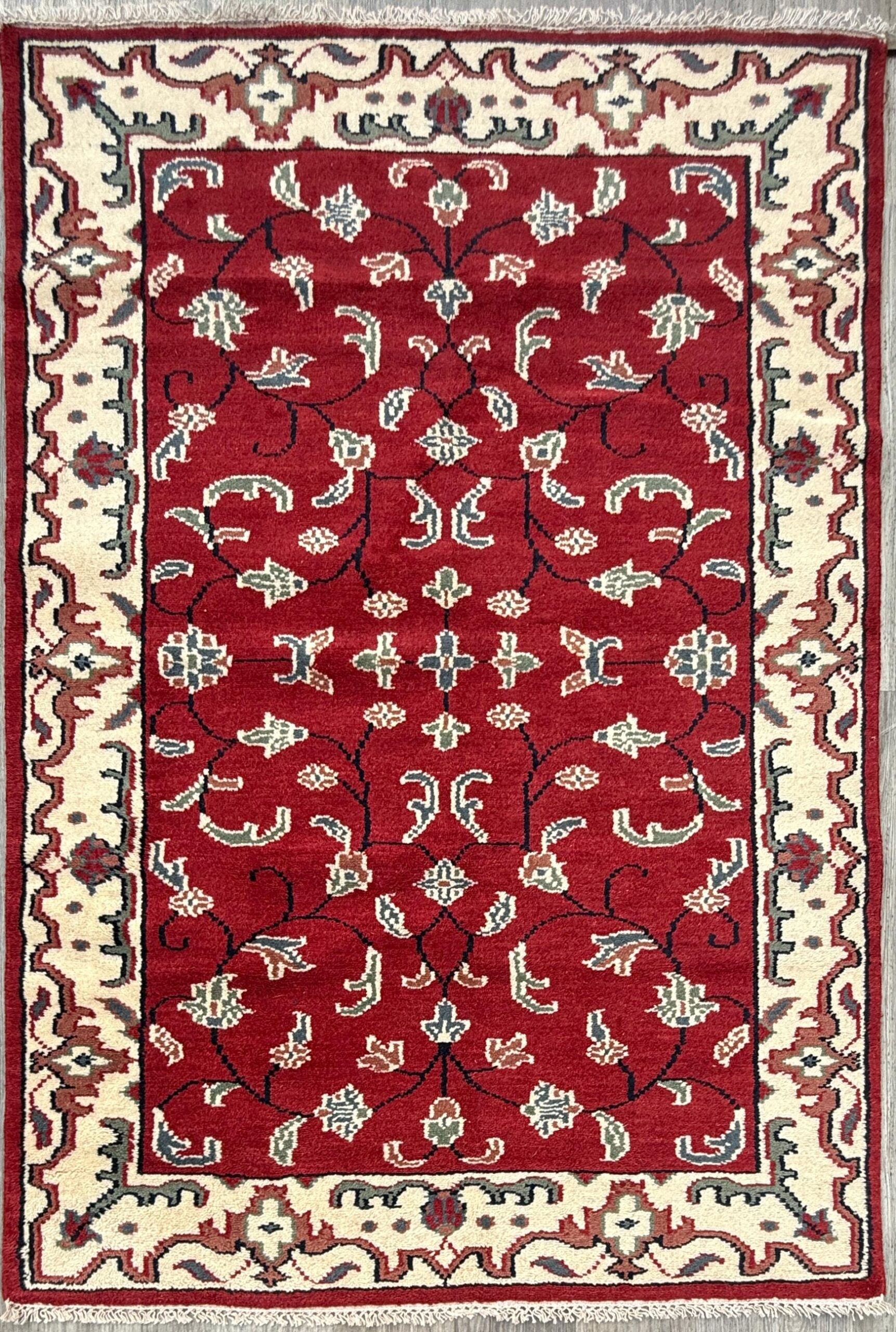 5×7 Turkish Oushak Rug, Hand Knotted Multicolor Wool Area Rug