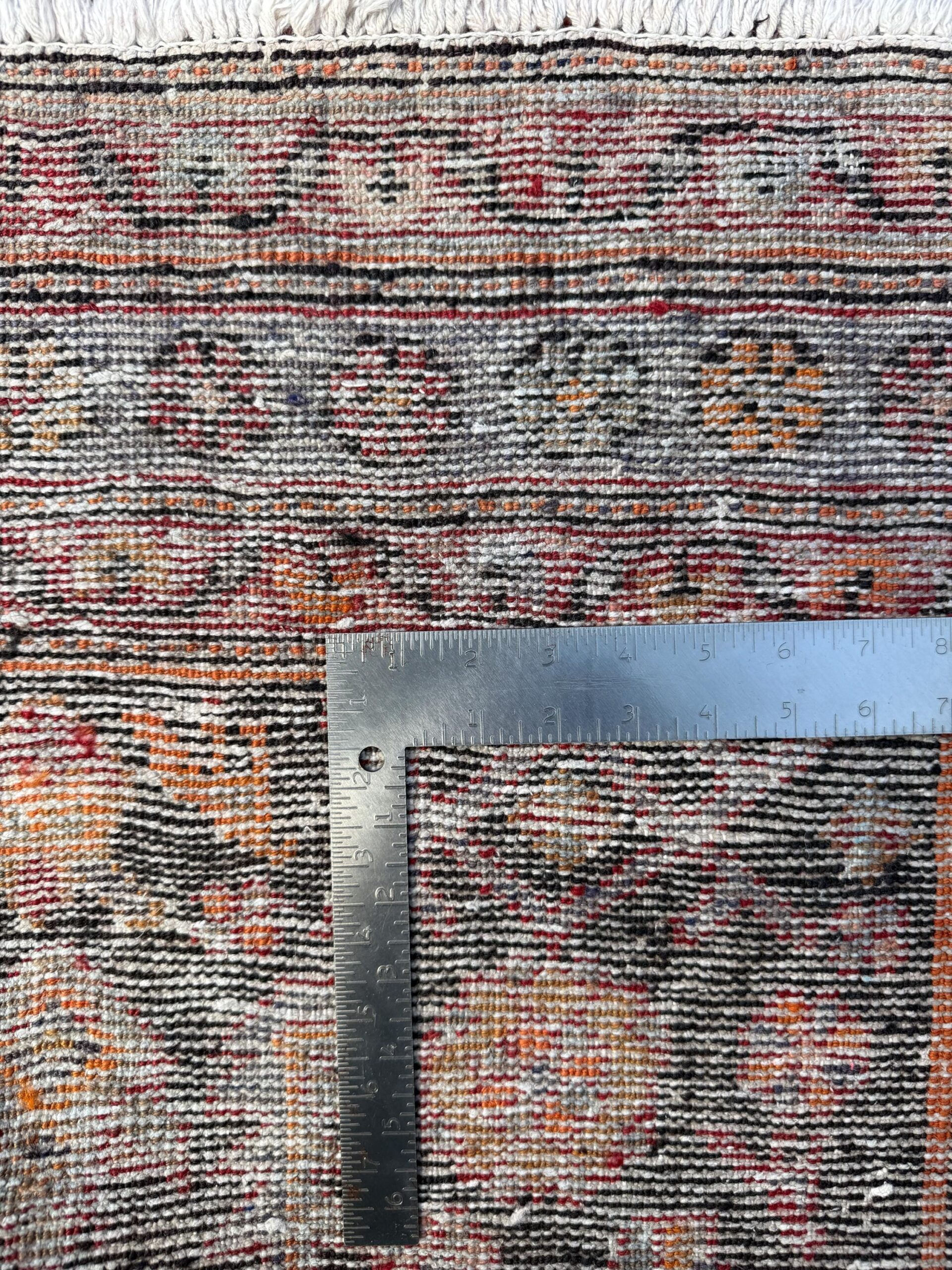 4×7 Vintage Anatolian Rug, Hand Knotted Turkish Geometric Wool