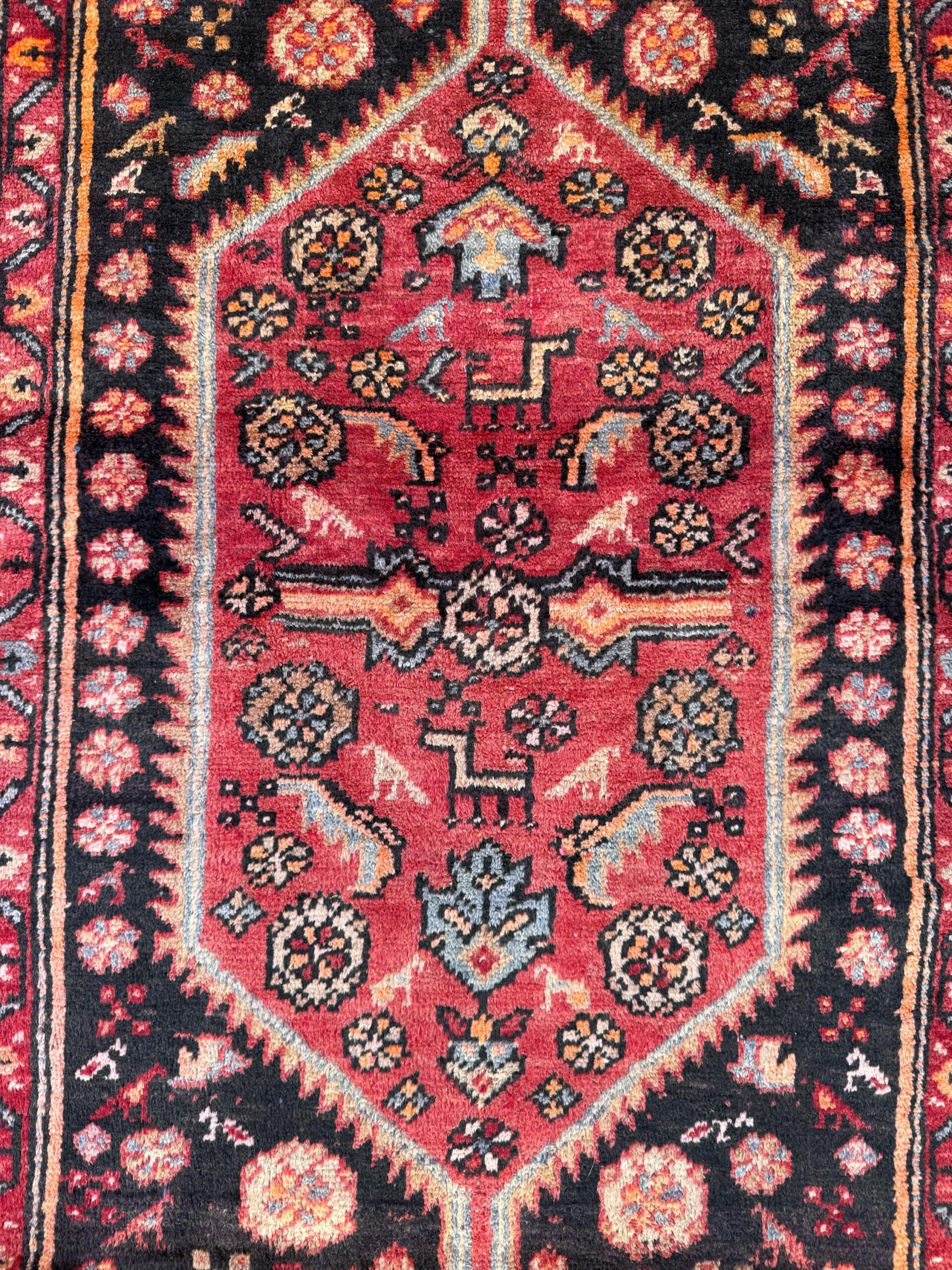 4×7 Vintage Anatolian Rug, Hand Knotted Turkish Geometric Wool