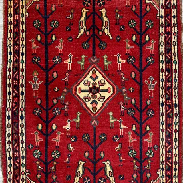 2.7×3.7 ft Vintage Turkish Carpet 1980s | Hand Knotted Wool Anatolian Geometric Village Piece