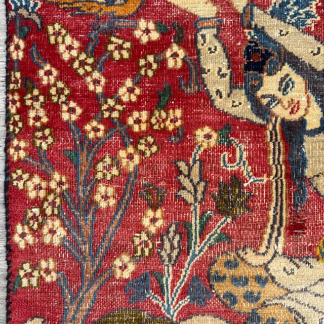 2.2×2.9 ft Vintage 1980s Turkish Carpet | Hand Knotted Wool Tree of Life Pictorial Design