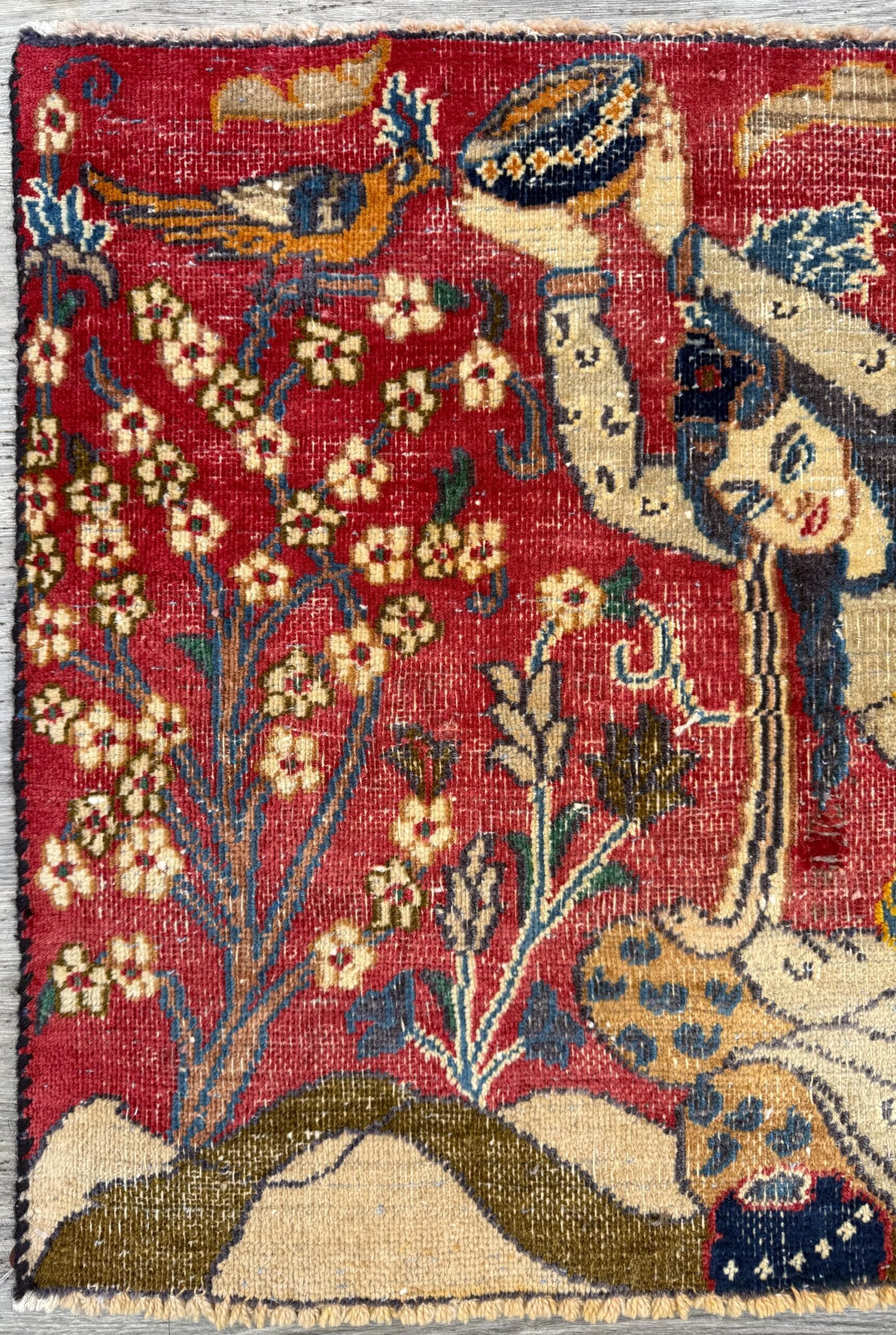 2.2×2.9 ft Vintage 1980s Turkish Carpet | Hand Knotted Wool Tree of Life Pictorial Design