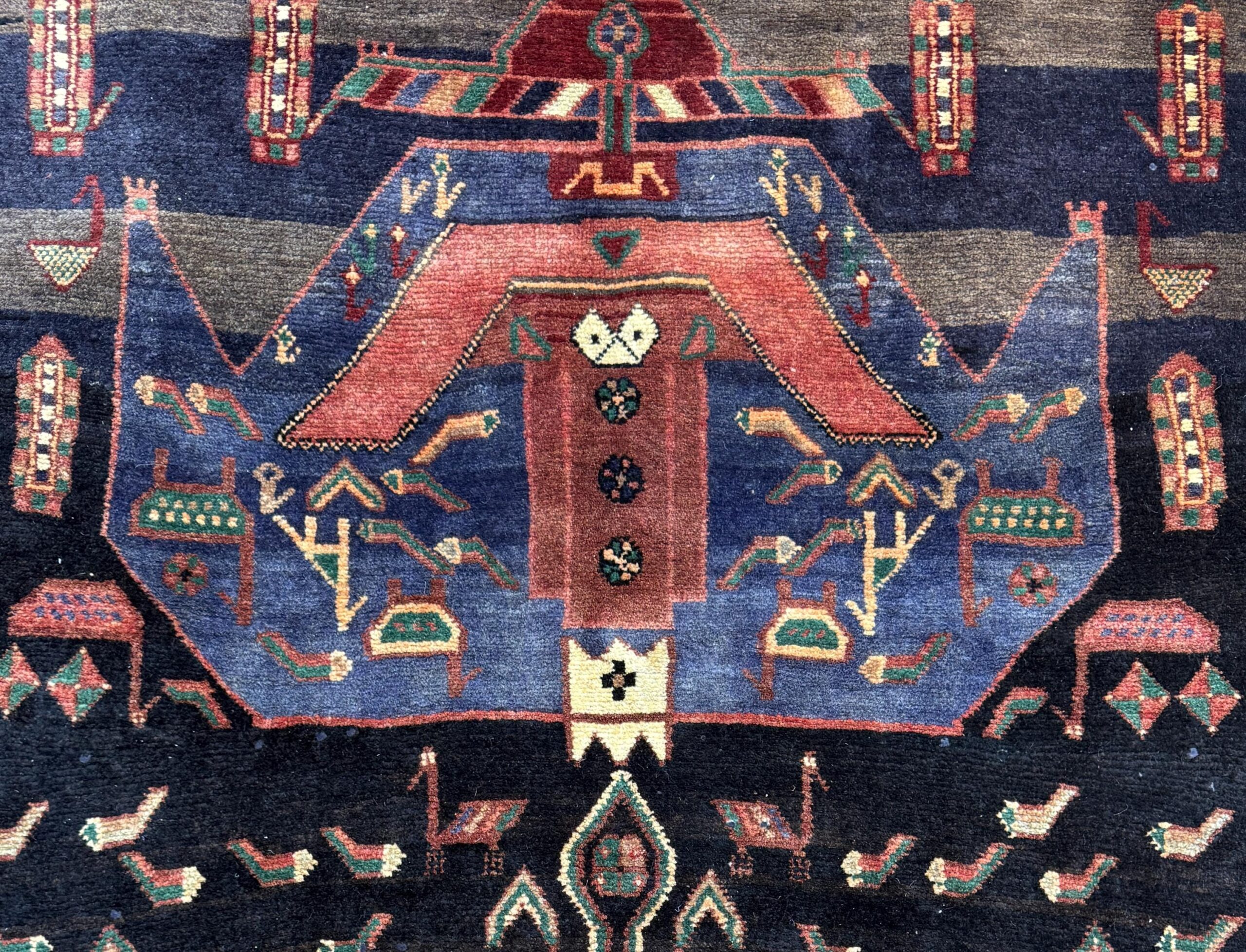 Vintage Turkish Rug 5×11 ft, Hand-Knotted Wool Anatolian Tribal Rug, Tree of Life Design