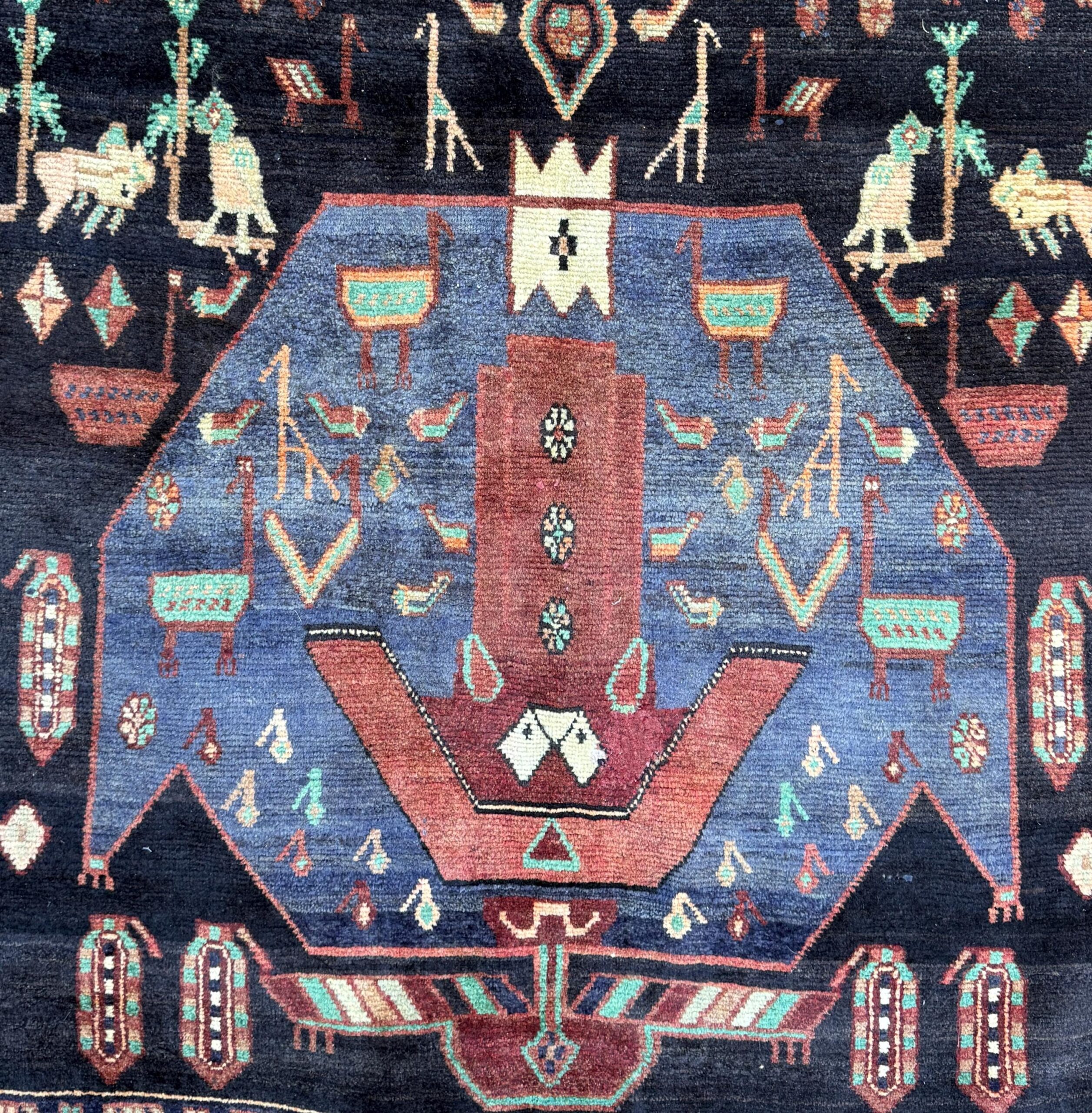 Vintage Turkish Rug 5×11 ft, Hand-Knotted Wool Anatolian Tribal Rug, Tree of Life Design