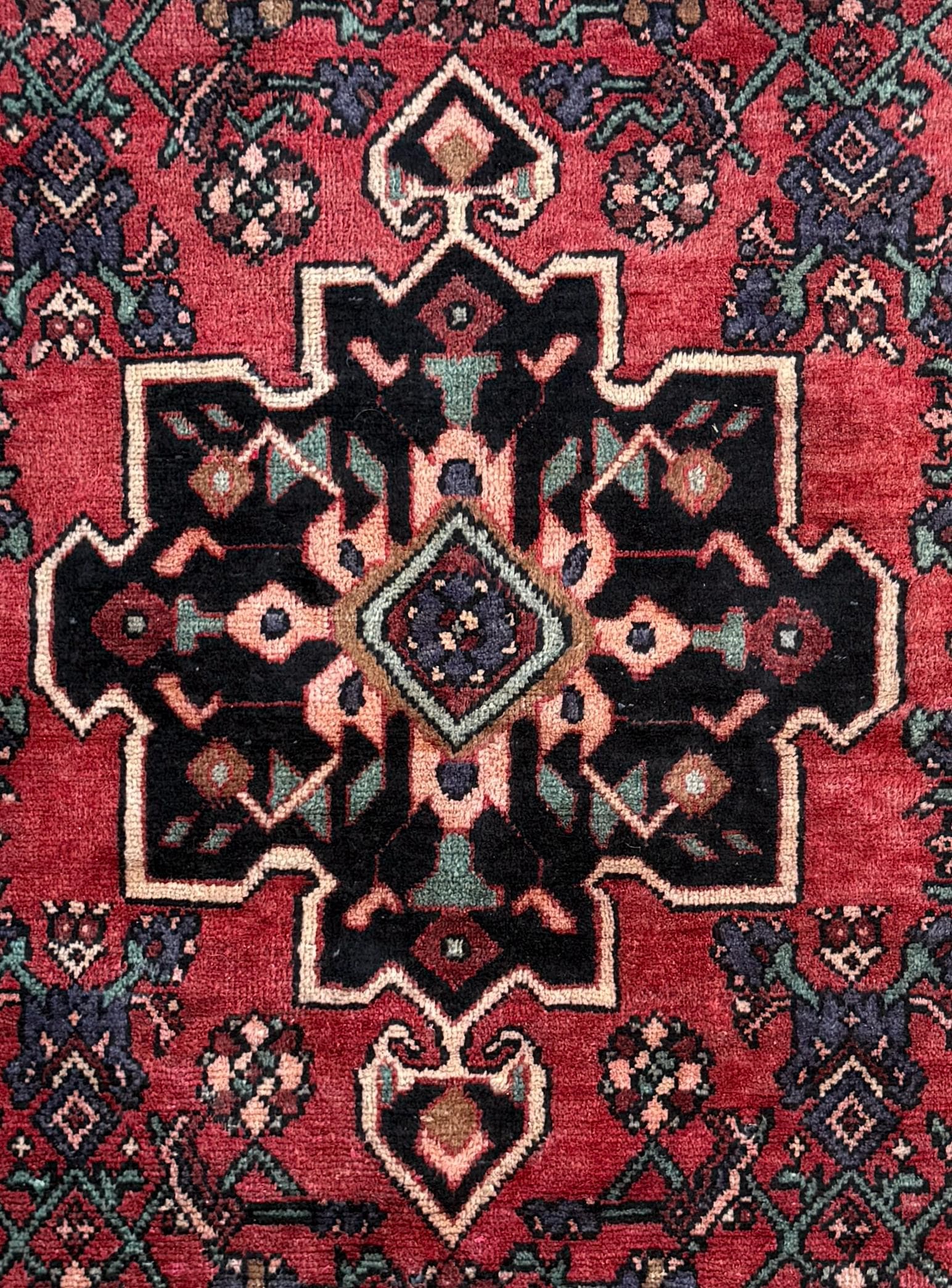 4×7 Vintage Anatolian Rug, Hand Knotted Turkish Geometric Wool Rug